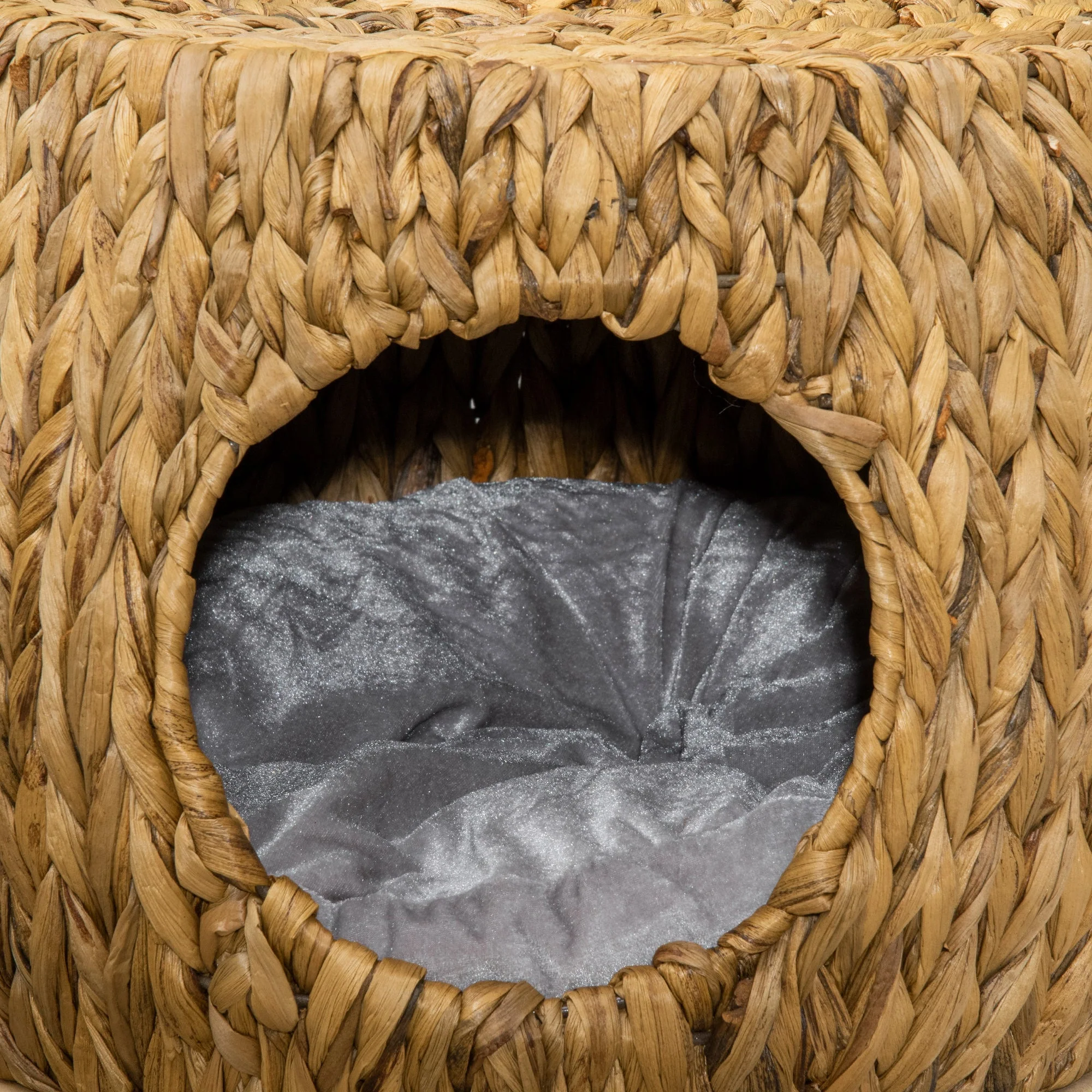 Pawhut Wicker Cat Bed Cat House Stool With Washable Cushion 44 X 43 X 41cm - Image 8