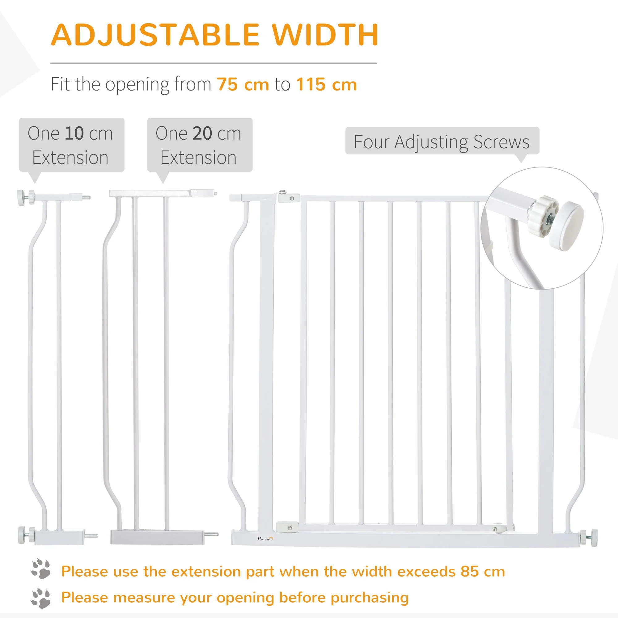 PawHut Wide Dog Safety Gate - Image 2