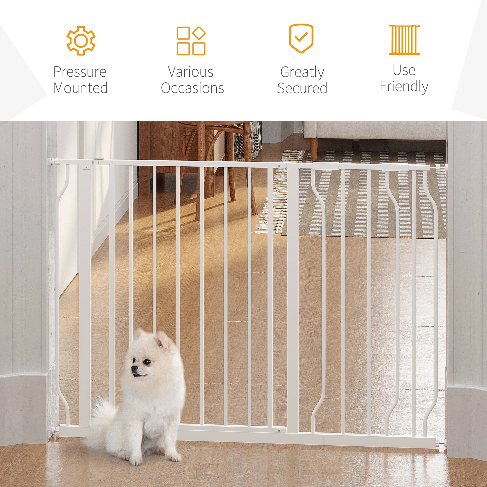 PawHut Wide Dog Safety Gate - Image 6