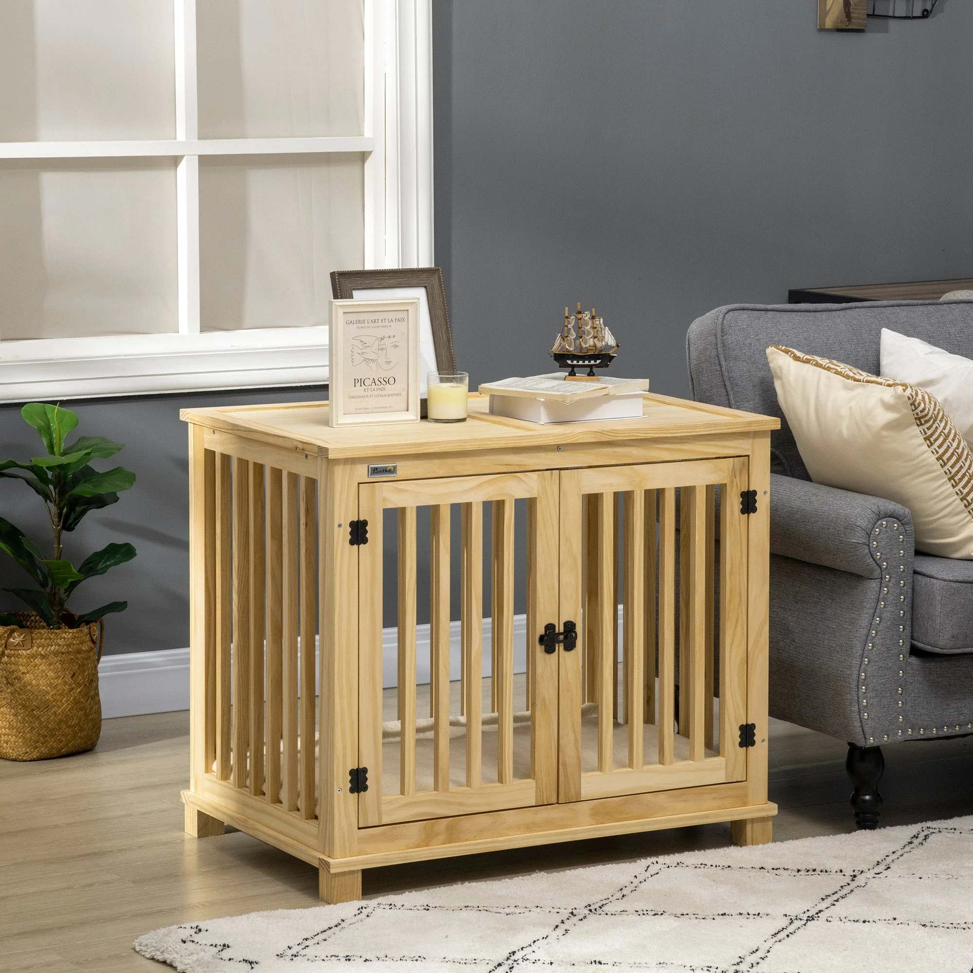 PawHut Wooden Dog Crate - Image 9