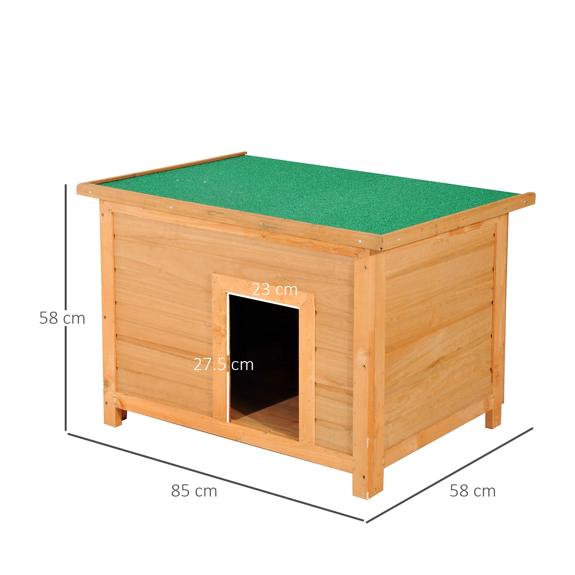 PawHut Wooden Dog Kennel Elevated Dog Pet House w/ Open Top 82W x 58D x 58H cm - Image 5