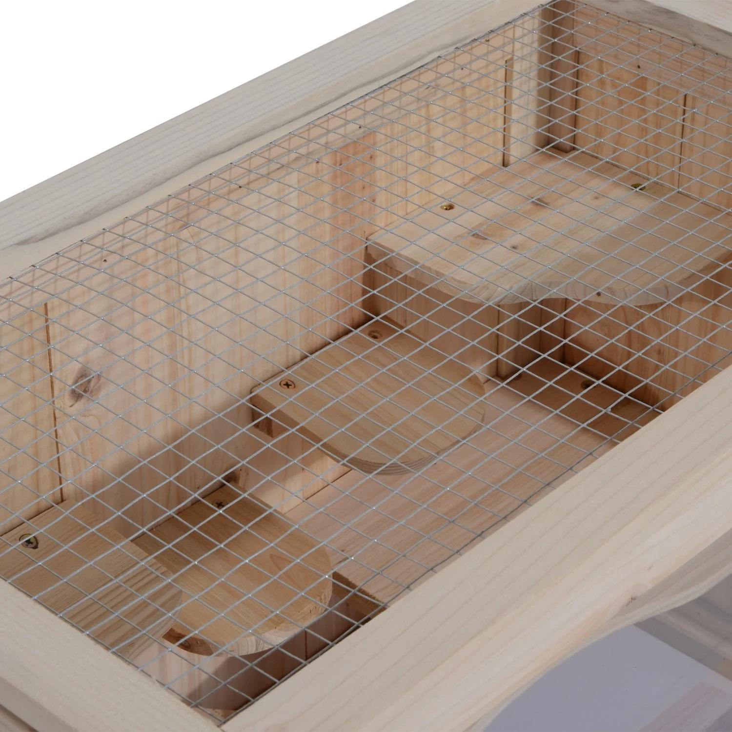 Pawhut Wooden Hamster Cage Mouse Mice Rodent Small Animals Hutch Exercise Play House 60 X 35 X 42cm - Image 8