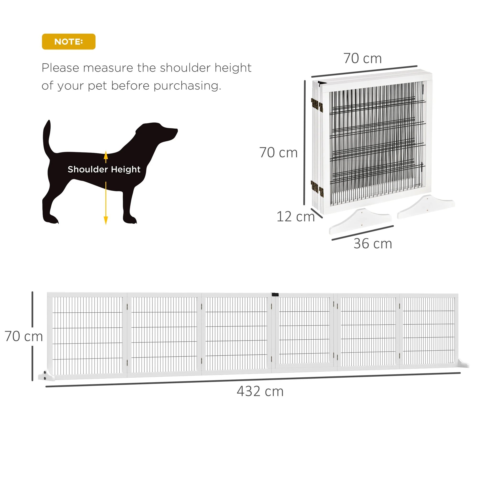PawHut Wooden Pet Gate - Image 3