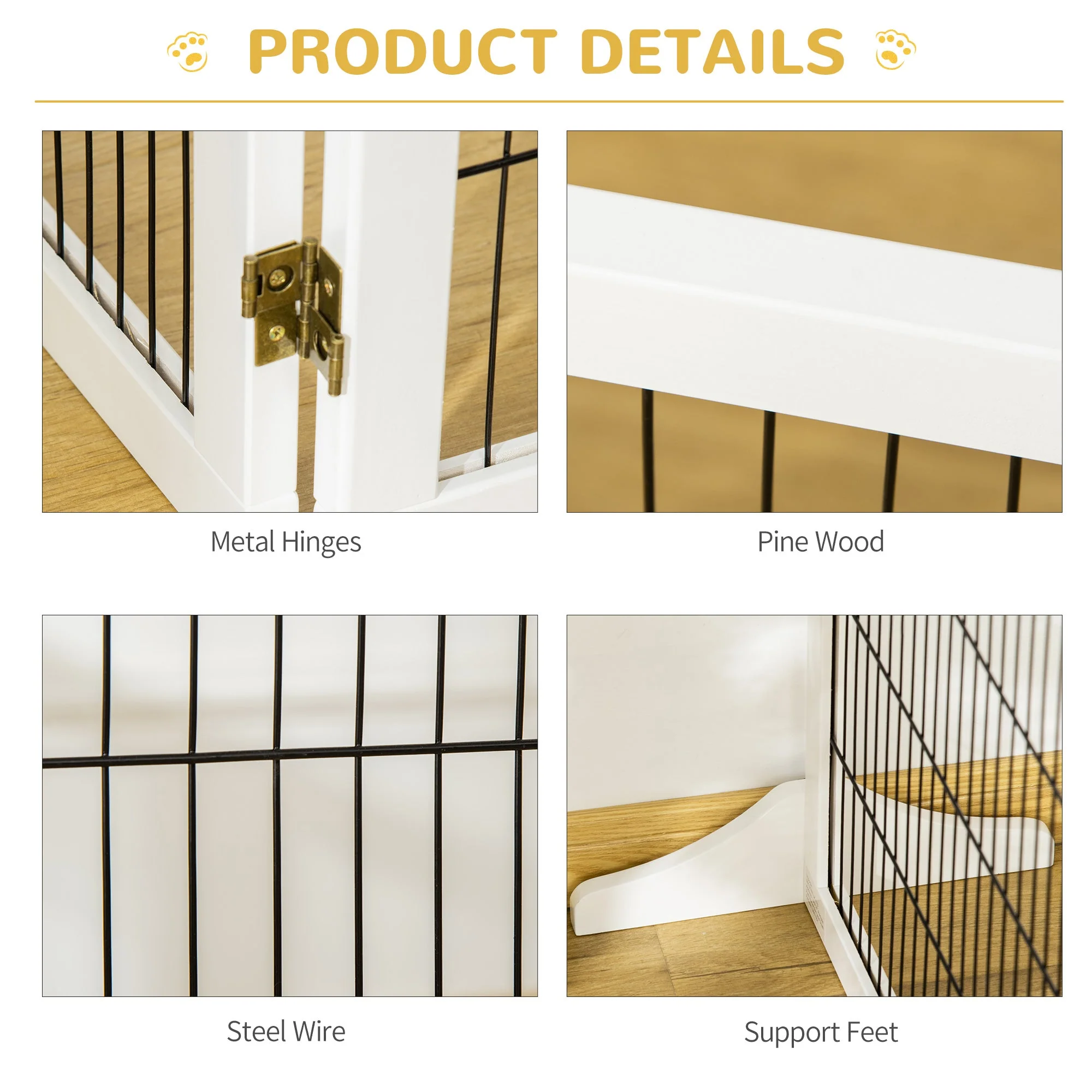 PawHut Wooden Pet Gate - Image 6