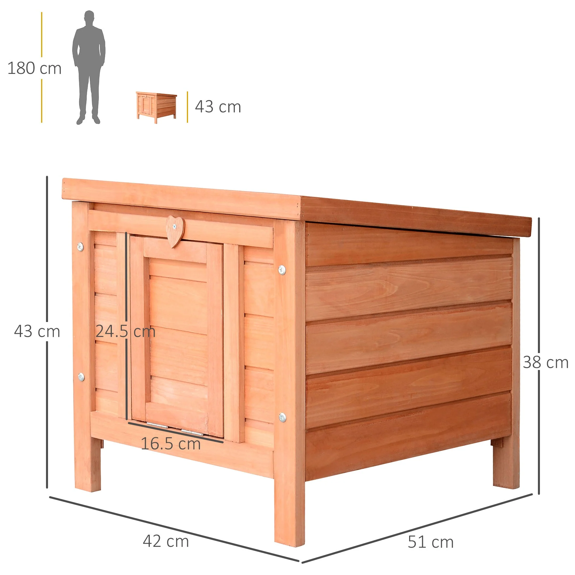 PawHut Wooden Rabbit Hutch Outdoor - Image 2