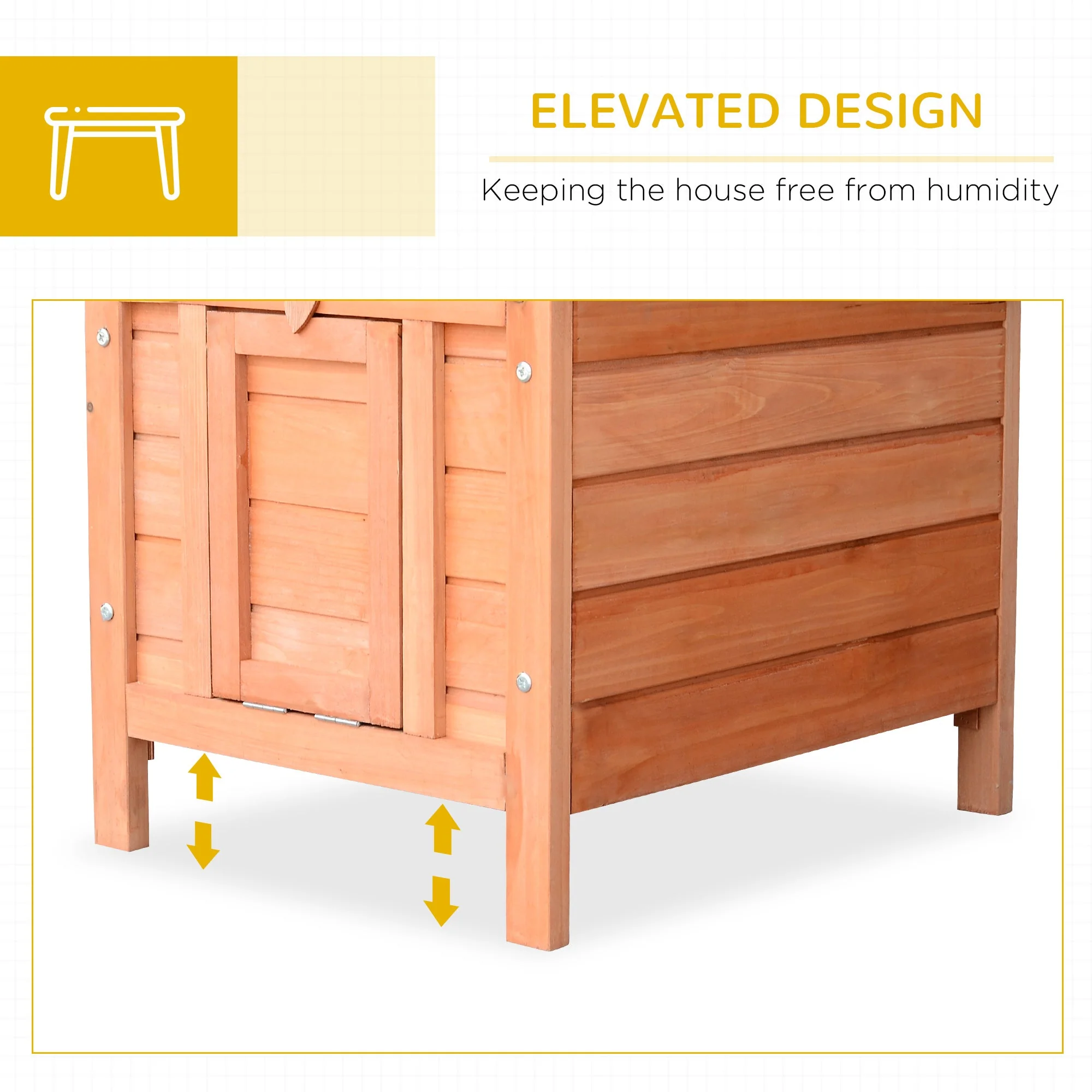 PawHut Wooden Rabbit Hutch Outdoor - Image 4