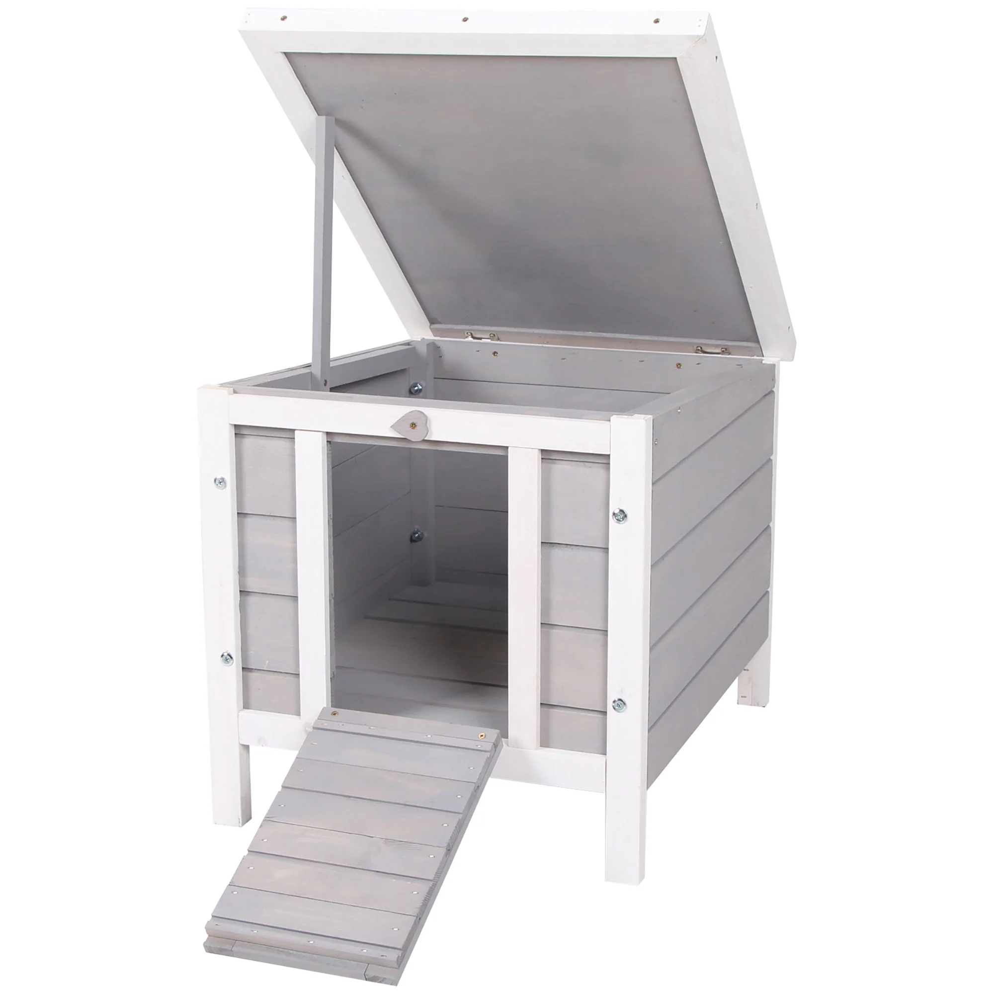 PawHut Wooden Rabbit Hutch Outdoor - Image 2