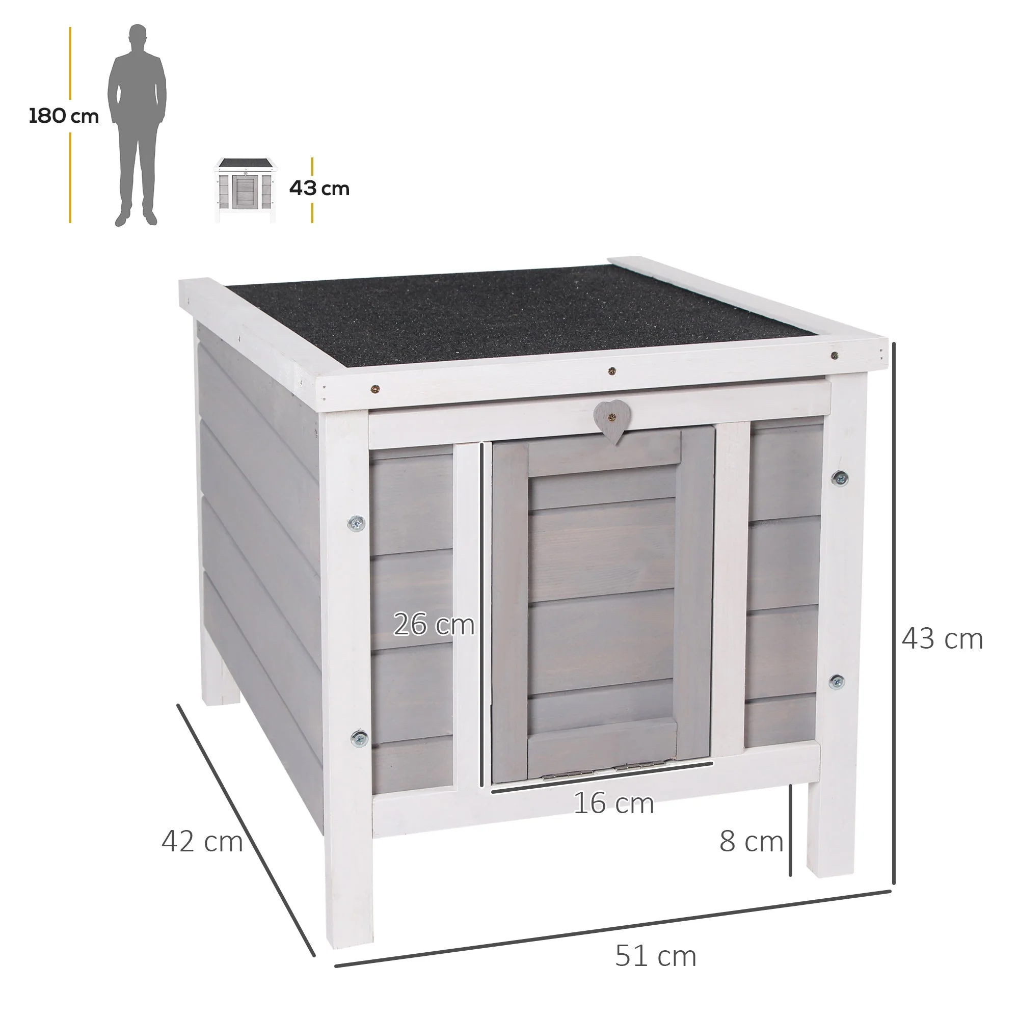 PawHut Wooden Rabbit Hutch Outdoor - Image 3