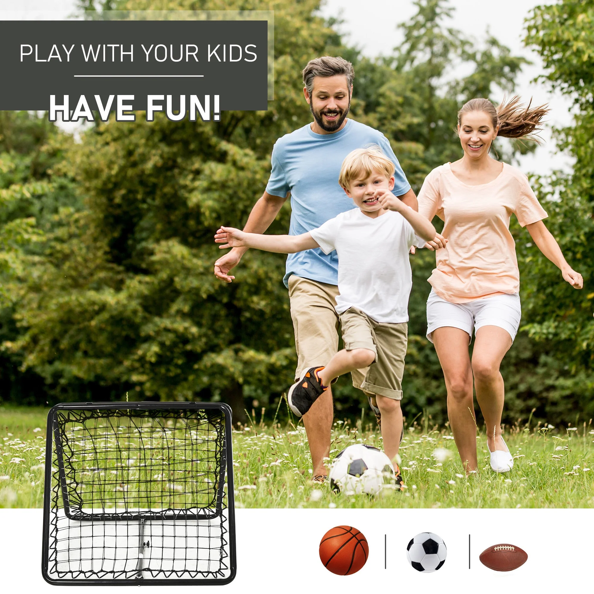 PE Mesh Double-Sided Outdoor Rebounder Net Black - Image 4