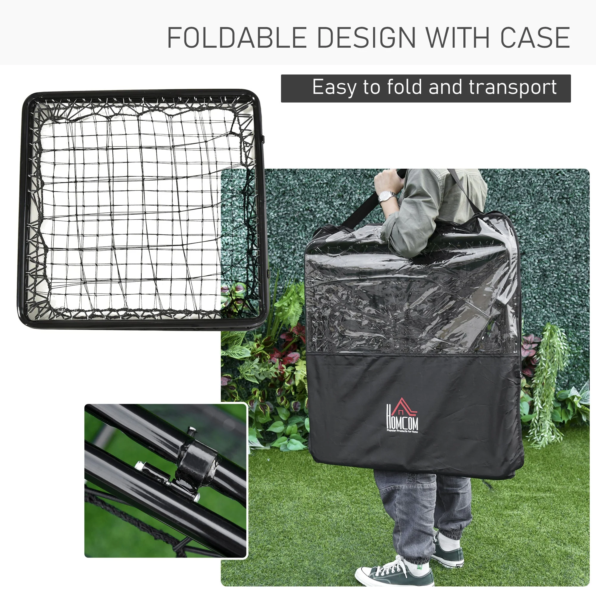 PE Mesh Double-Sided Outdoor Rebounder Net Black - Image 6