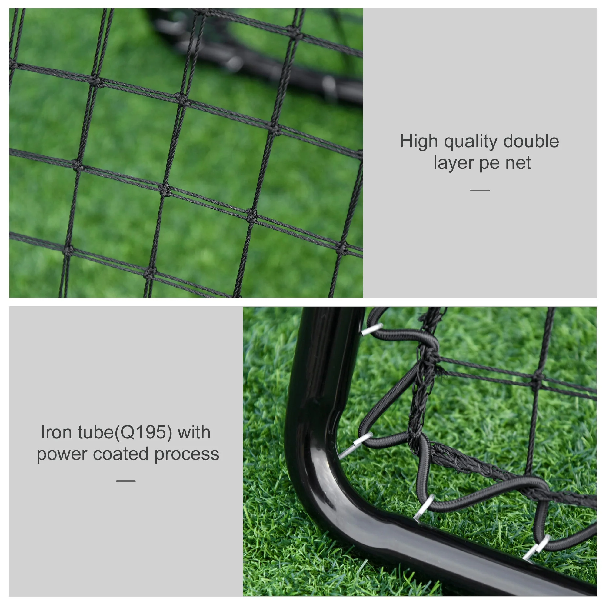 PE Mesh Double-Sided Outdoor Rebounder Net Black - Image 7