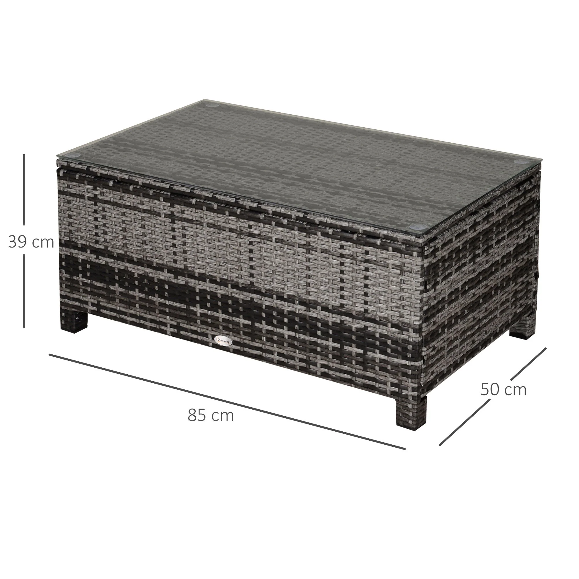 PE Rattan Garden Coffee Table - Image 3