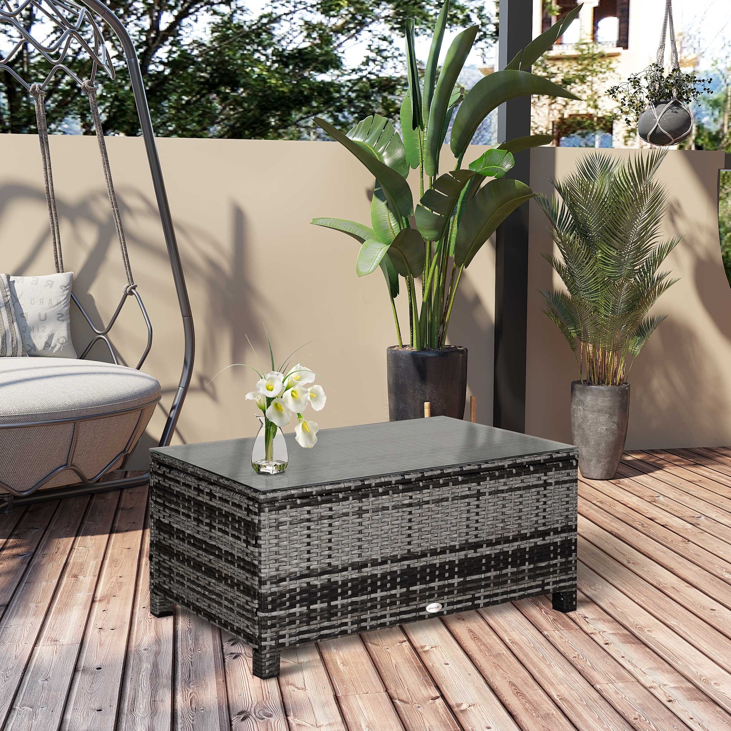 PE Rattan Garden Coffee Table - Image 7