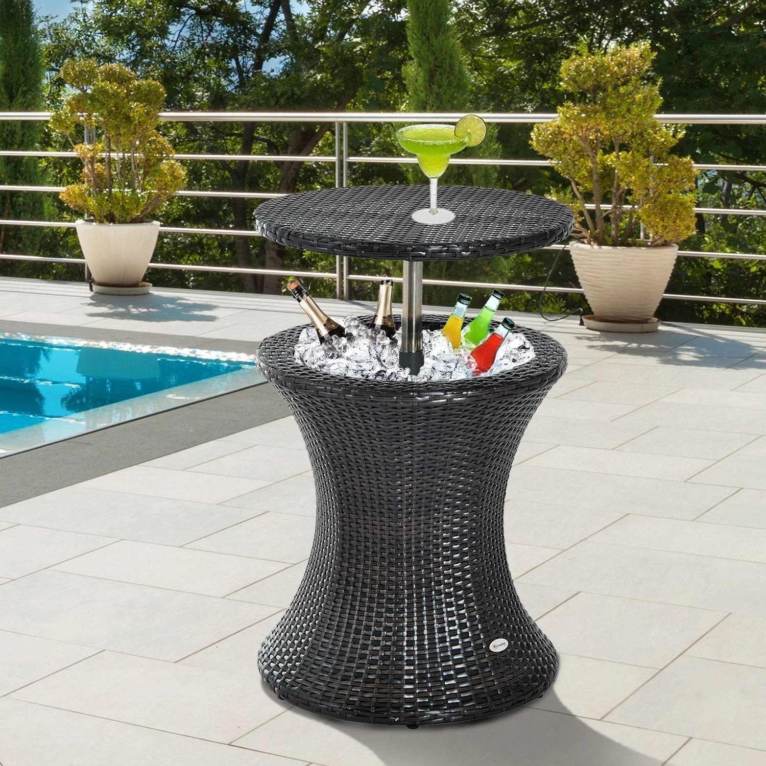 PE Rattan Ice Bucket Table - Image 2