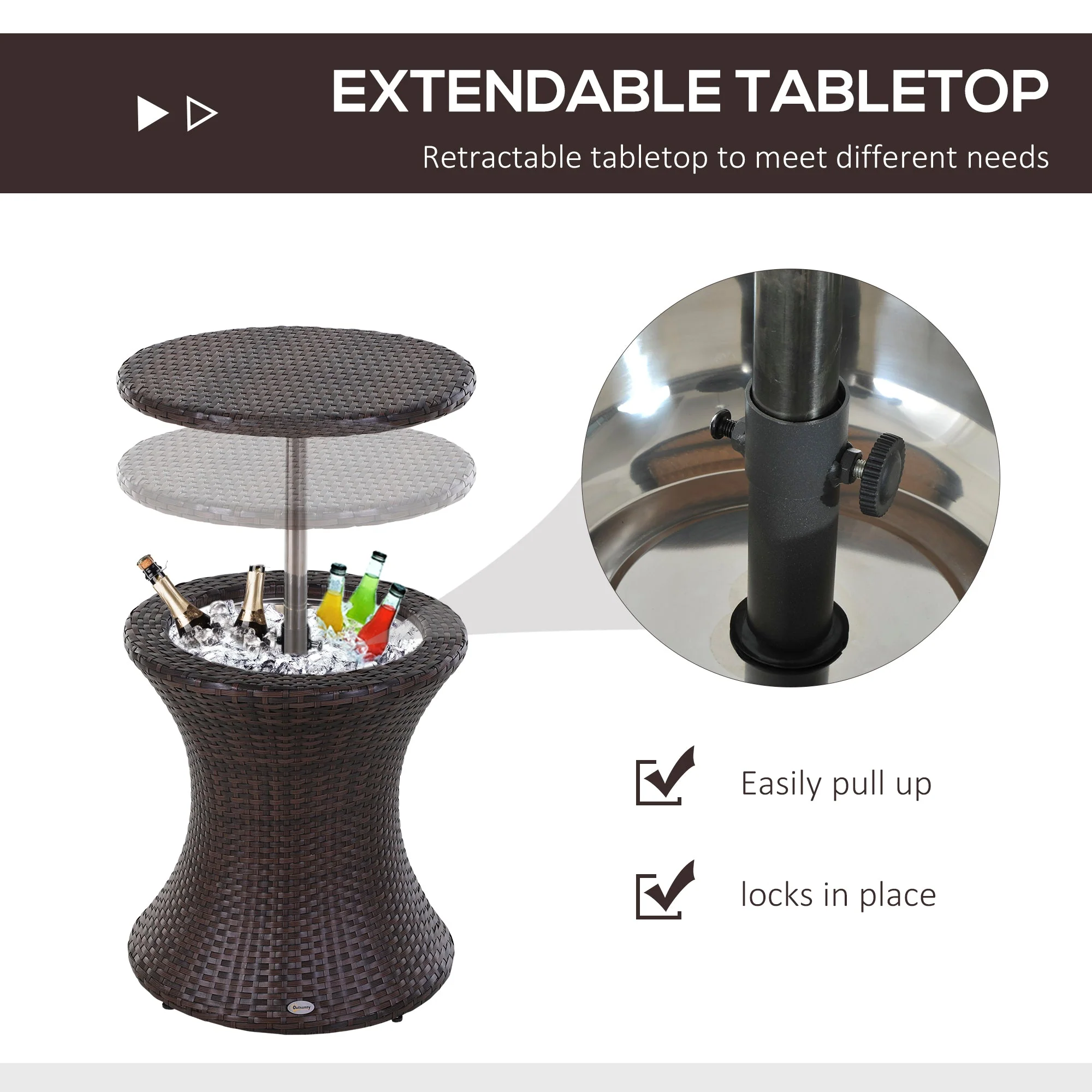 PE Rattan Ice Bucket Table - Image 5