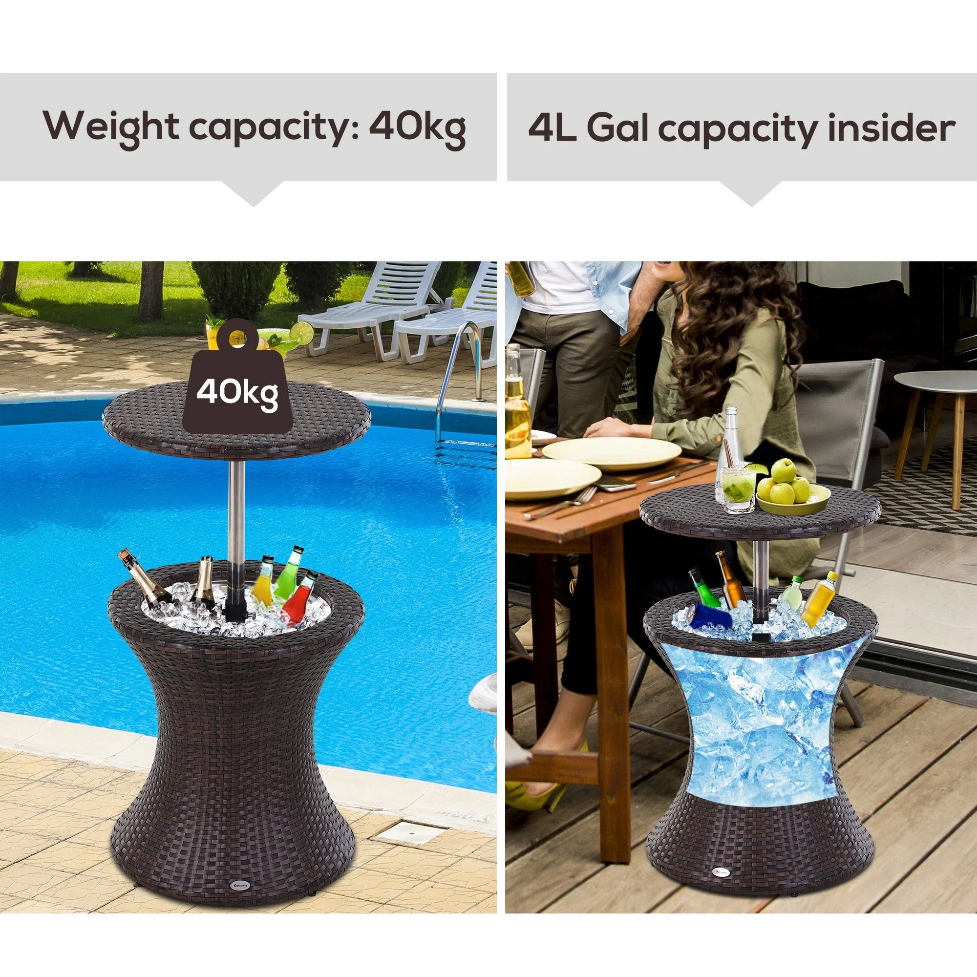 PE Rattan Ice Bucket Table - Image 6