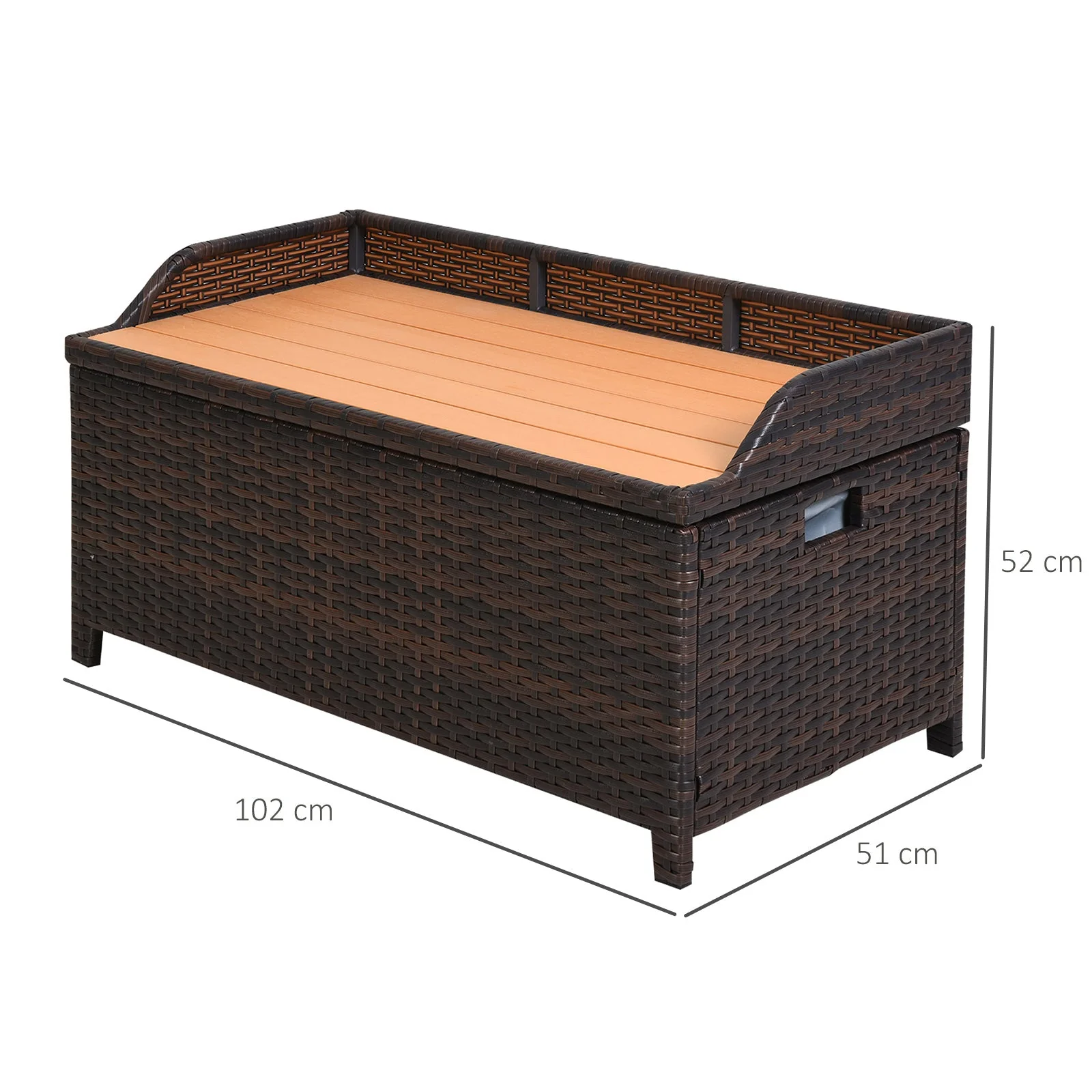 PE Rattan Outdoor Storage Benches - Image 3