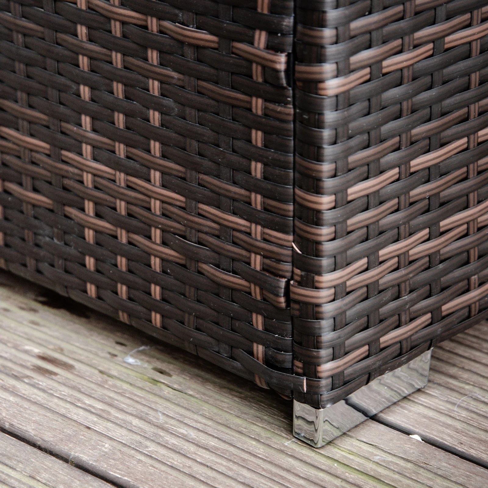 PE Rattan Sun Lounger with Cushion - Image 4