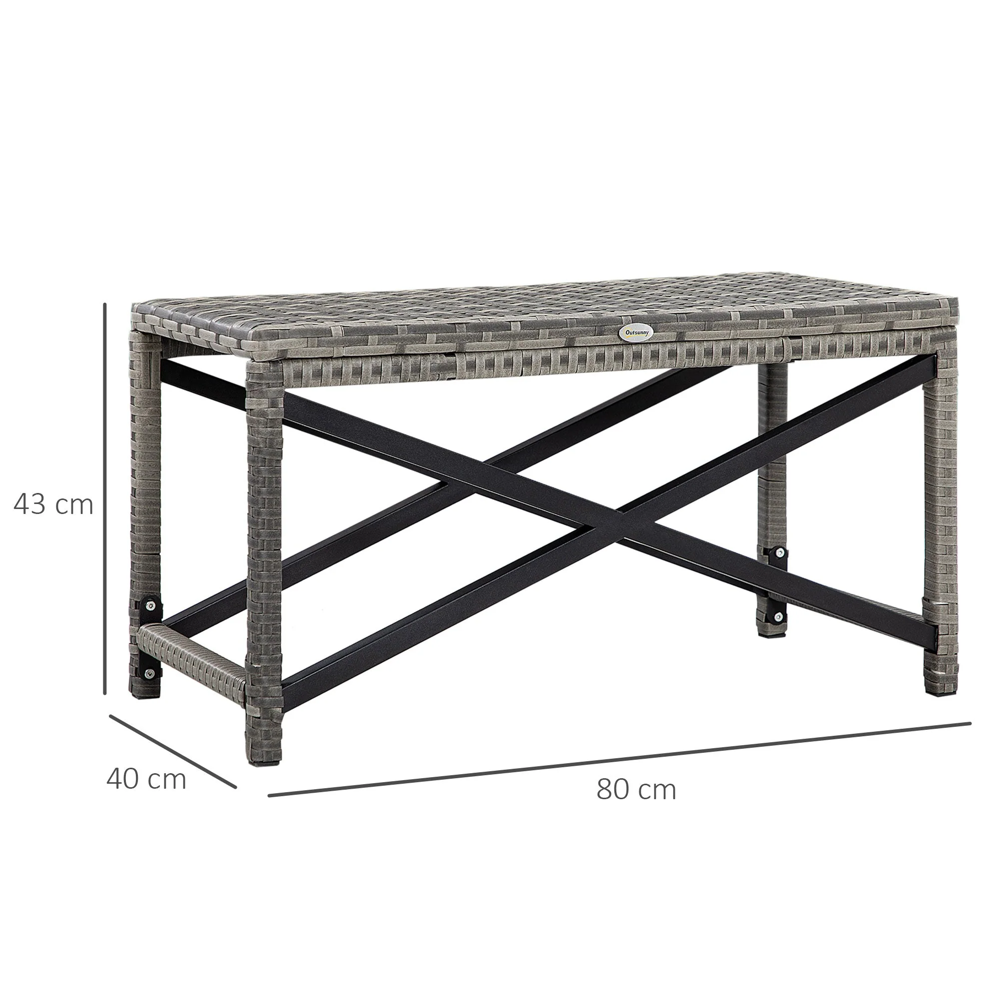 PE Wicker Outdoor Coffee Table - Image 3