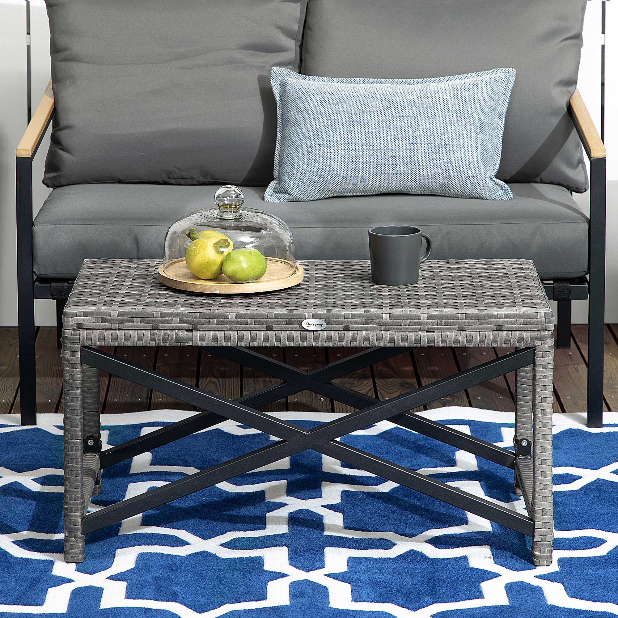 PE Wicker Outdoor Coffee Table - Image 7