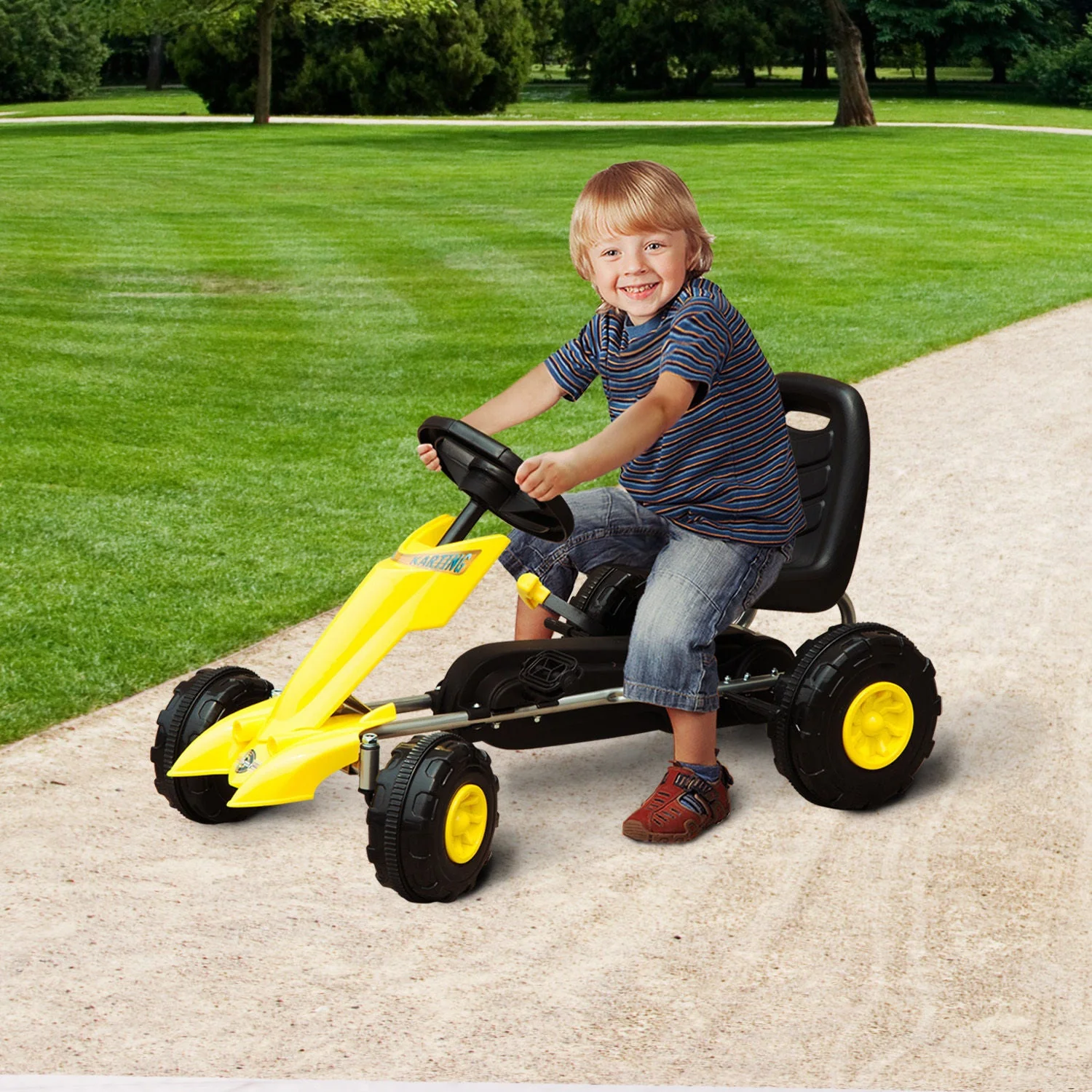 Pedal Go Kart-Yellow/Black - Image 3