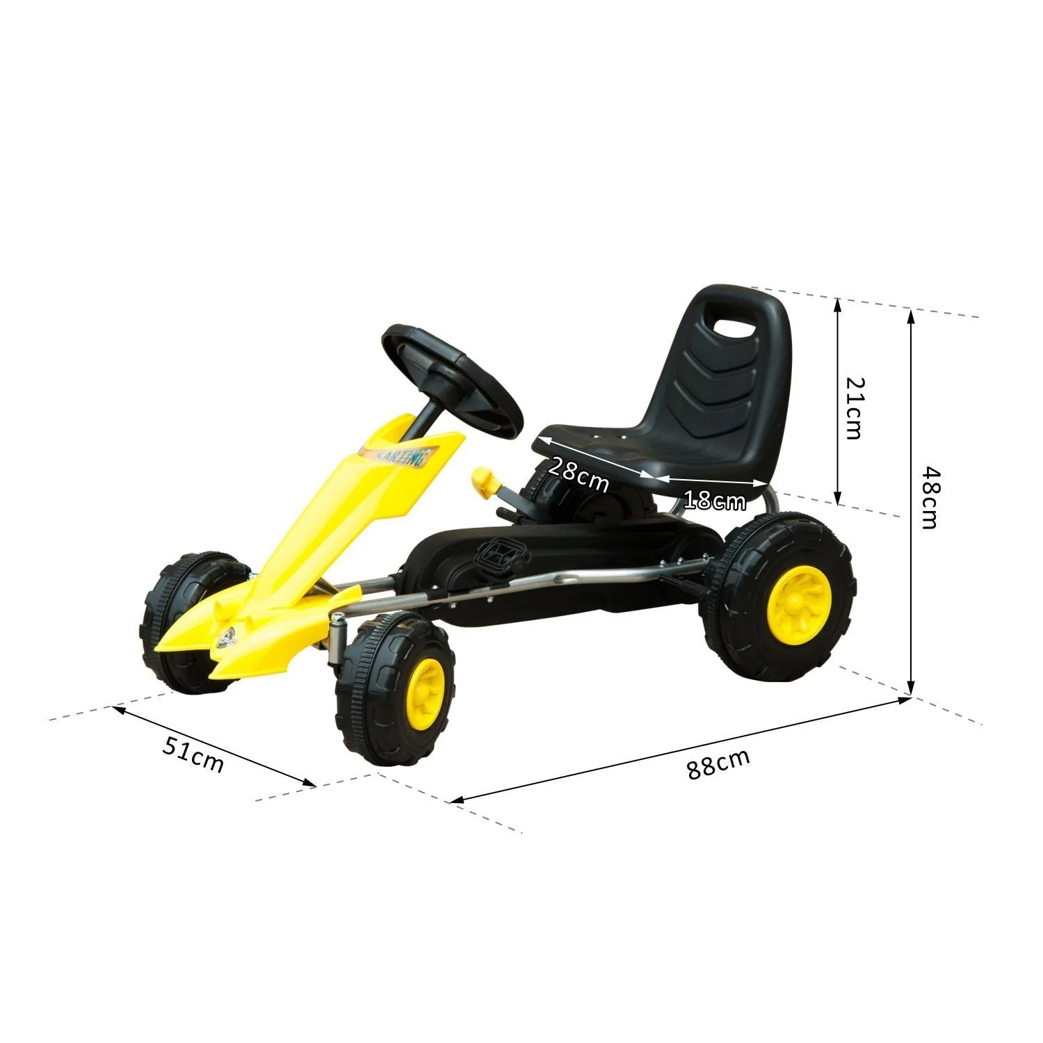 Pedal Go Kart-Yellow/Black - Image 4