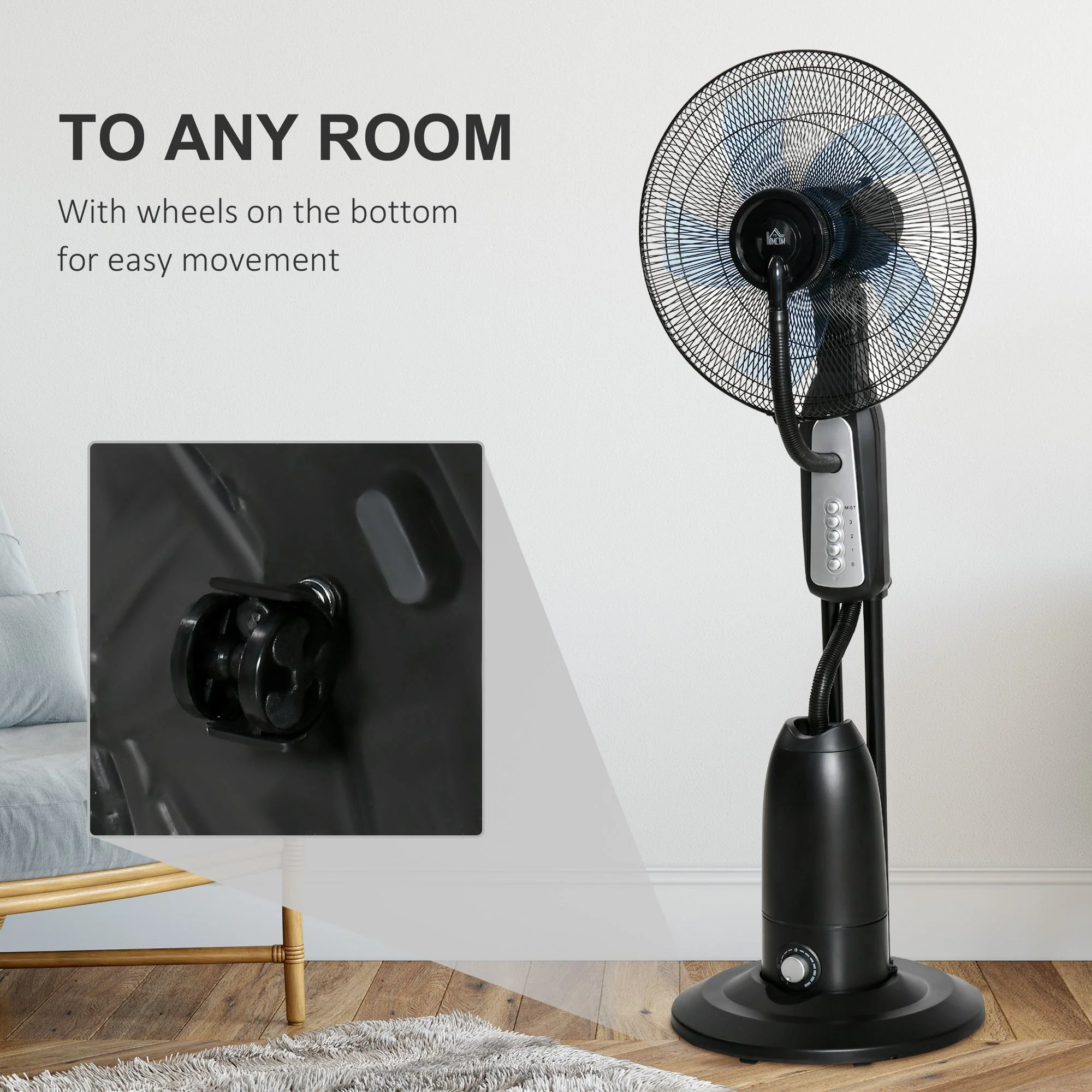 Pedestal Fan with Water Mist Spray - Image 7