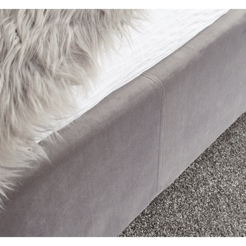 Pettine Double Ottoman Bed Wood & Fabric Grey 5 x 7ft - Image 6