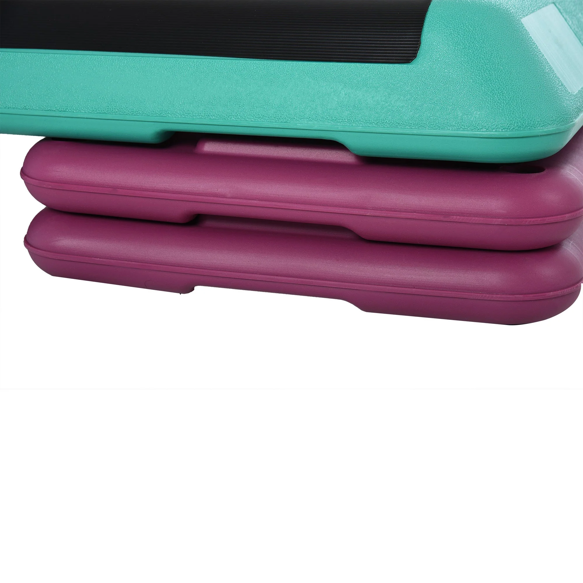 Plastic Adjustable 3-Level Exercise Step Aerobic Stepper Green/Purple - Image 7