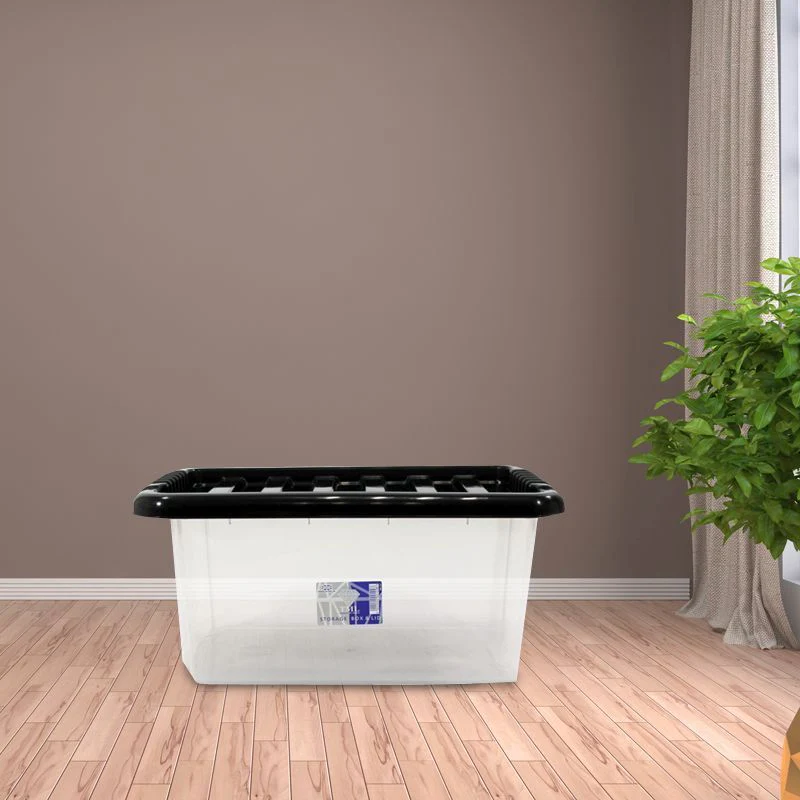 Plastic Storage Box 14 Litres - Clear & Black by TML - Image 3