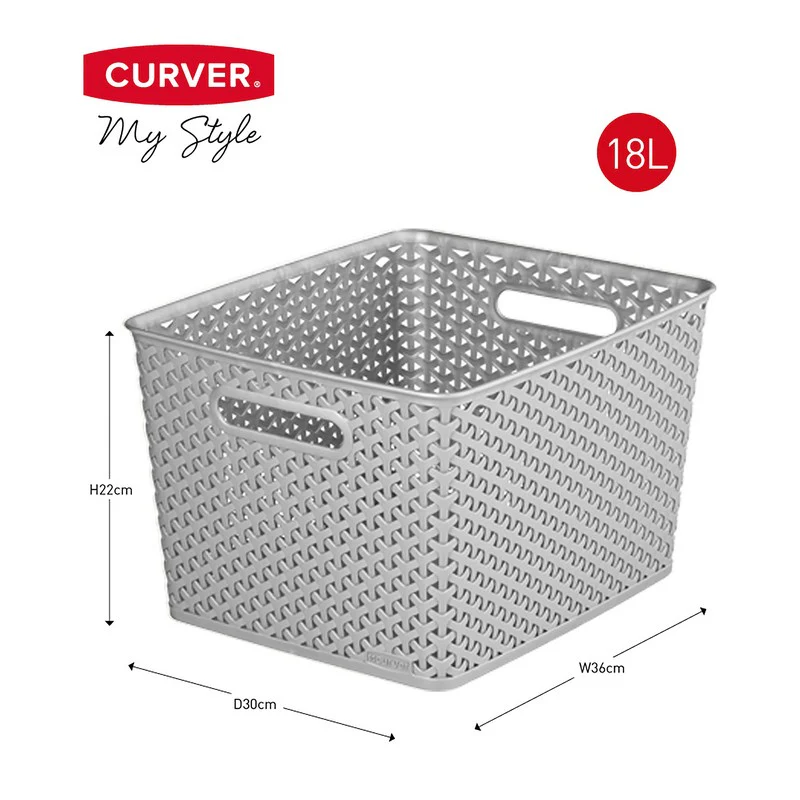 Plastic Storage Box 18 Litres - Grey My Style by Curver - Image 6