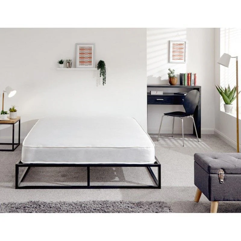 Platform Double Bed Metal Black 4 x 6ft - Image 3