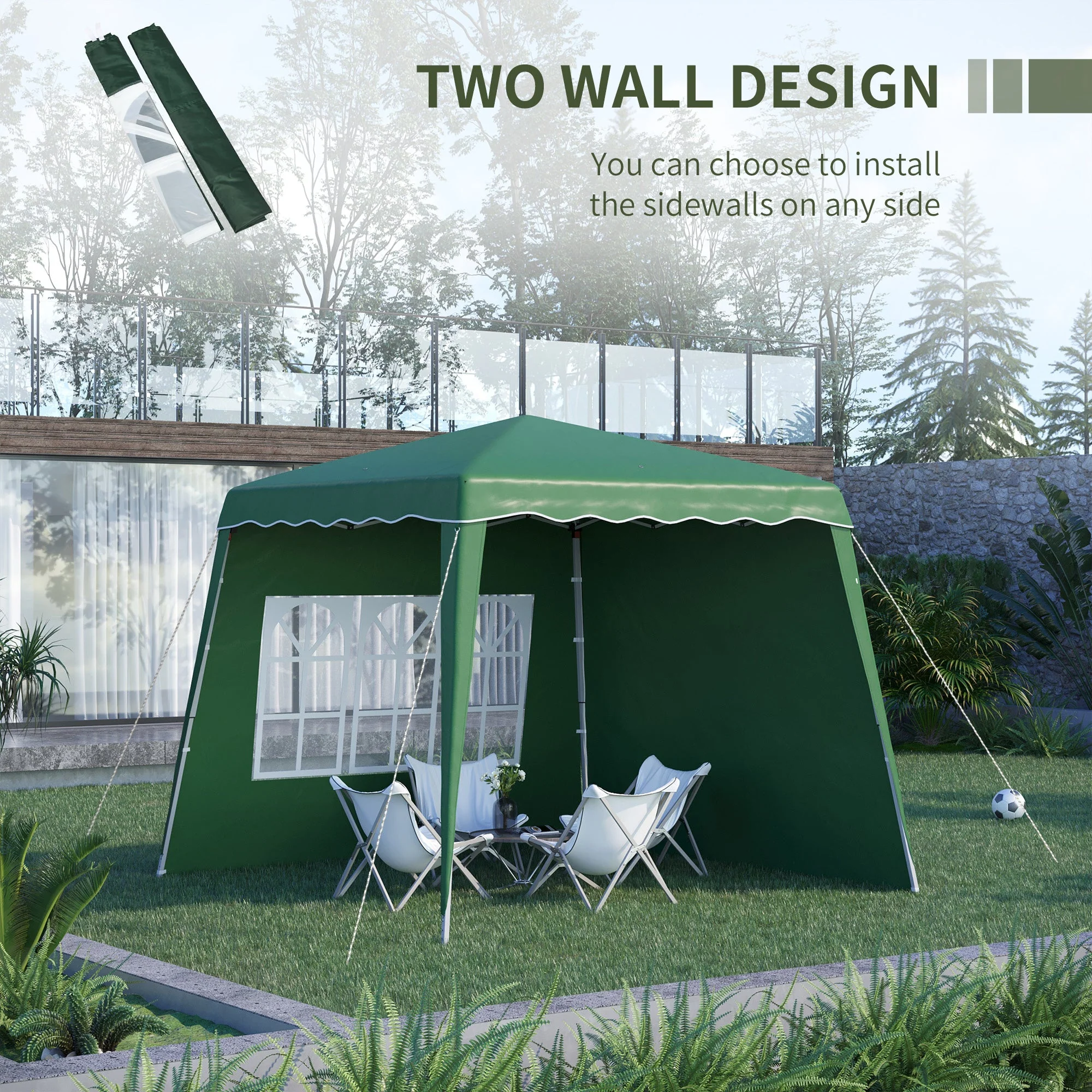 Pop Up Gazebo with 2 Sides - Image 4