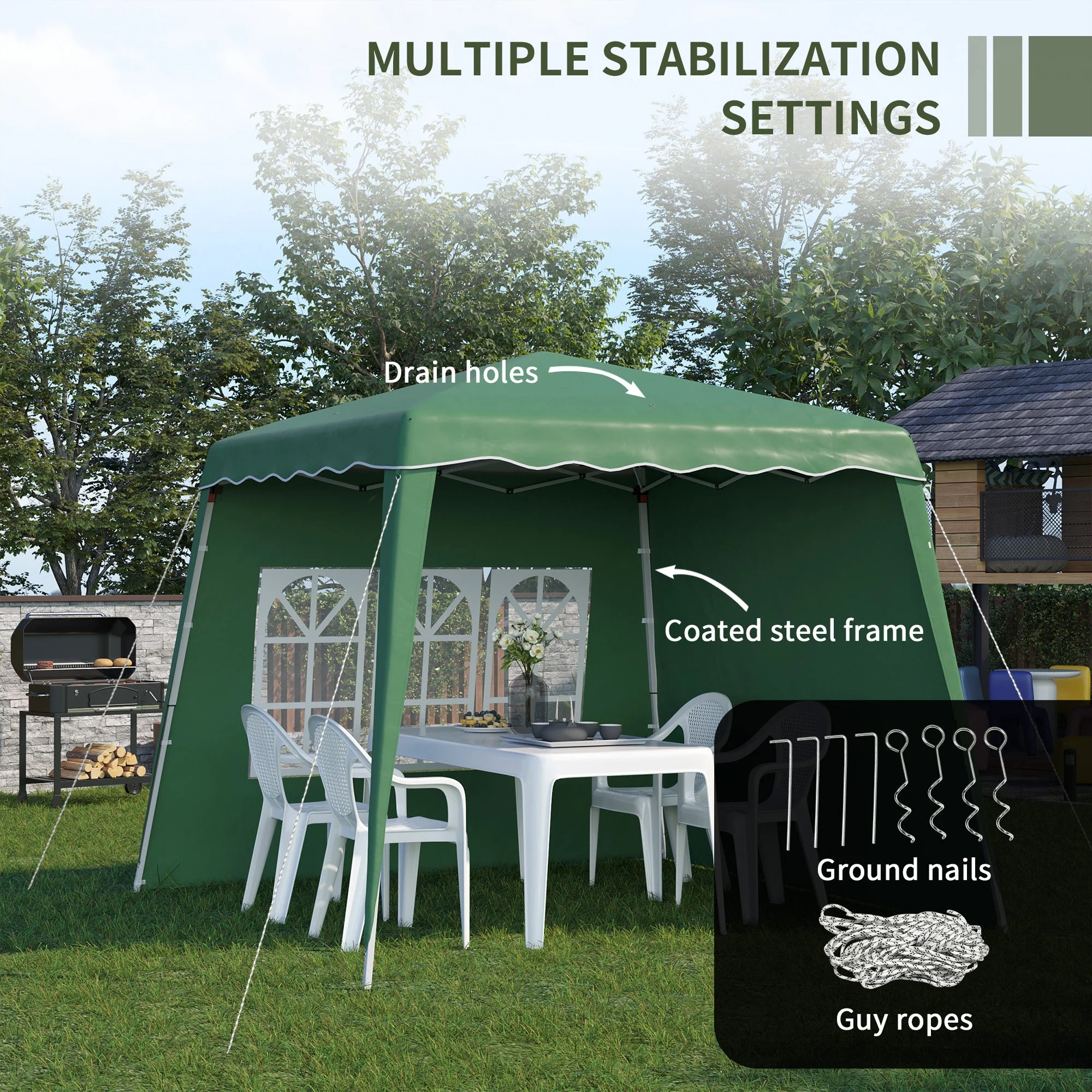 Pop Up Gazebo with 2 Sides - Image 7