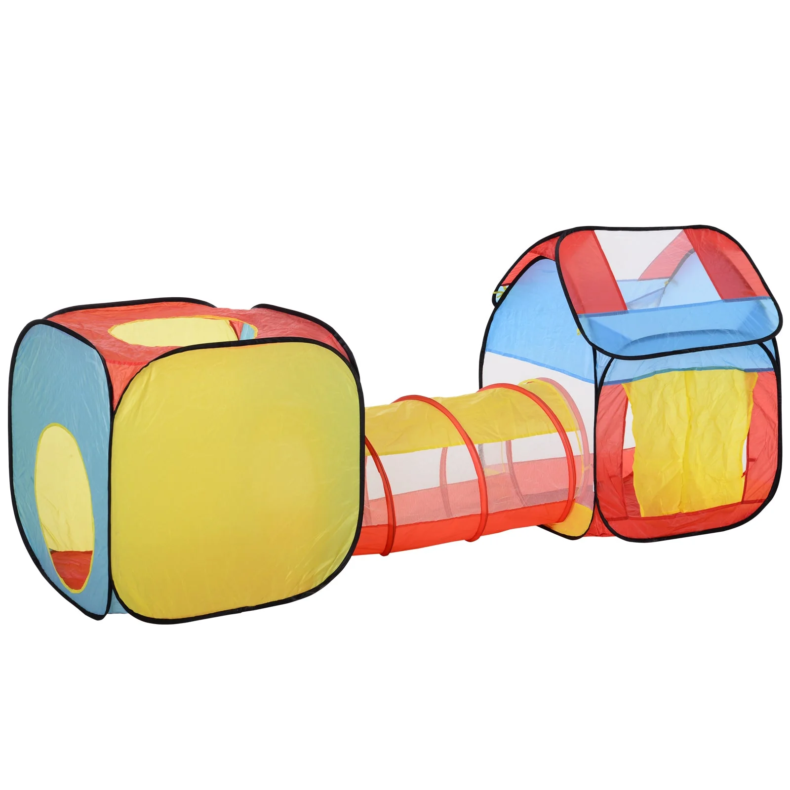 Pop Up House Tent Toddler Polyester 3 in 1 Play Tunnel Multi-Colour - Image 9