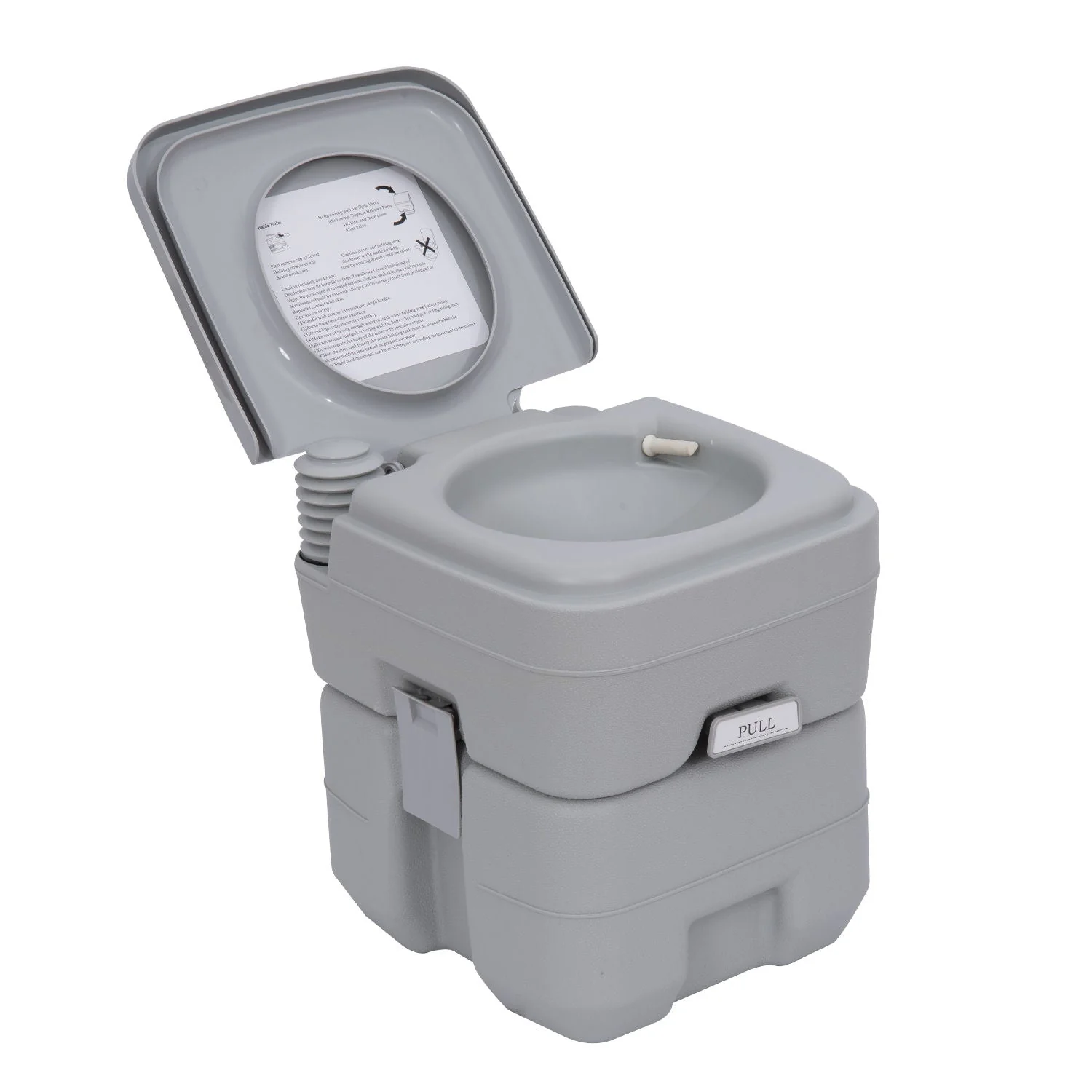 Portable Camping Toilet Potty Mobile Toilet-Grey - Image 2