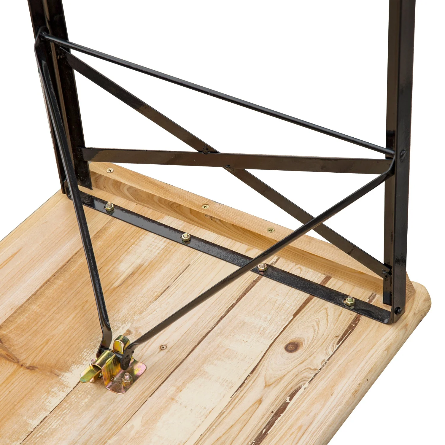 Portable Folding Camping Picnic Trestle Beer Table and Bench Set Garden BBQ Chairs Stools Wooden Wood 120cmL x 25cmW x 46cmH - Image 8