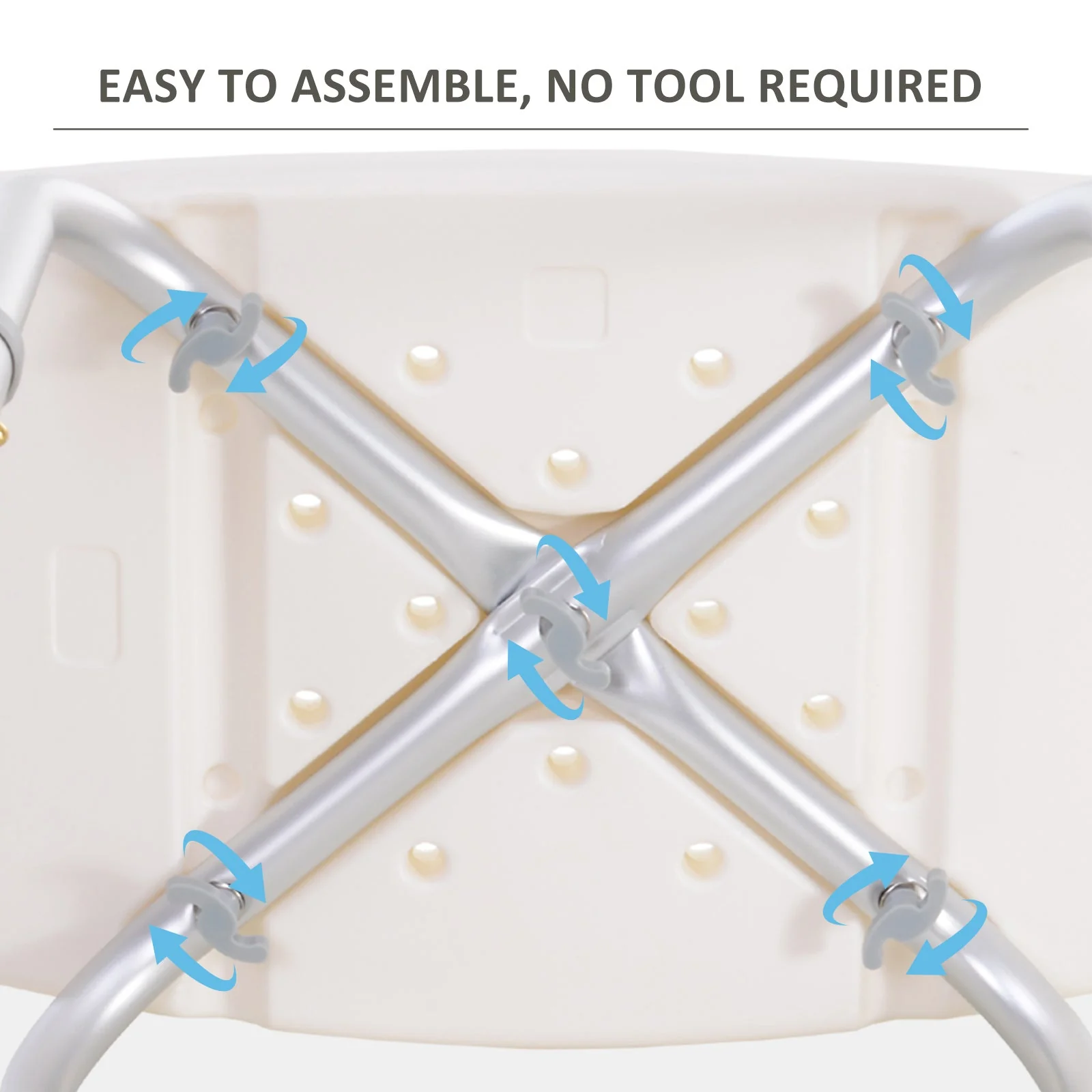 Portable Non-Slip Bathroom Stool – White - Image 5