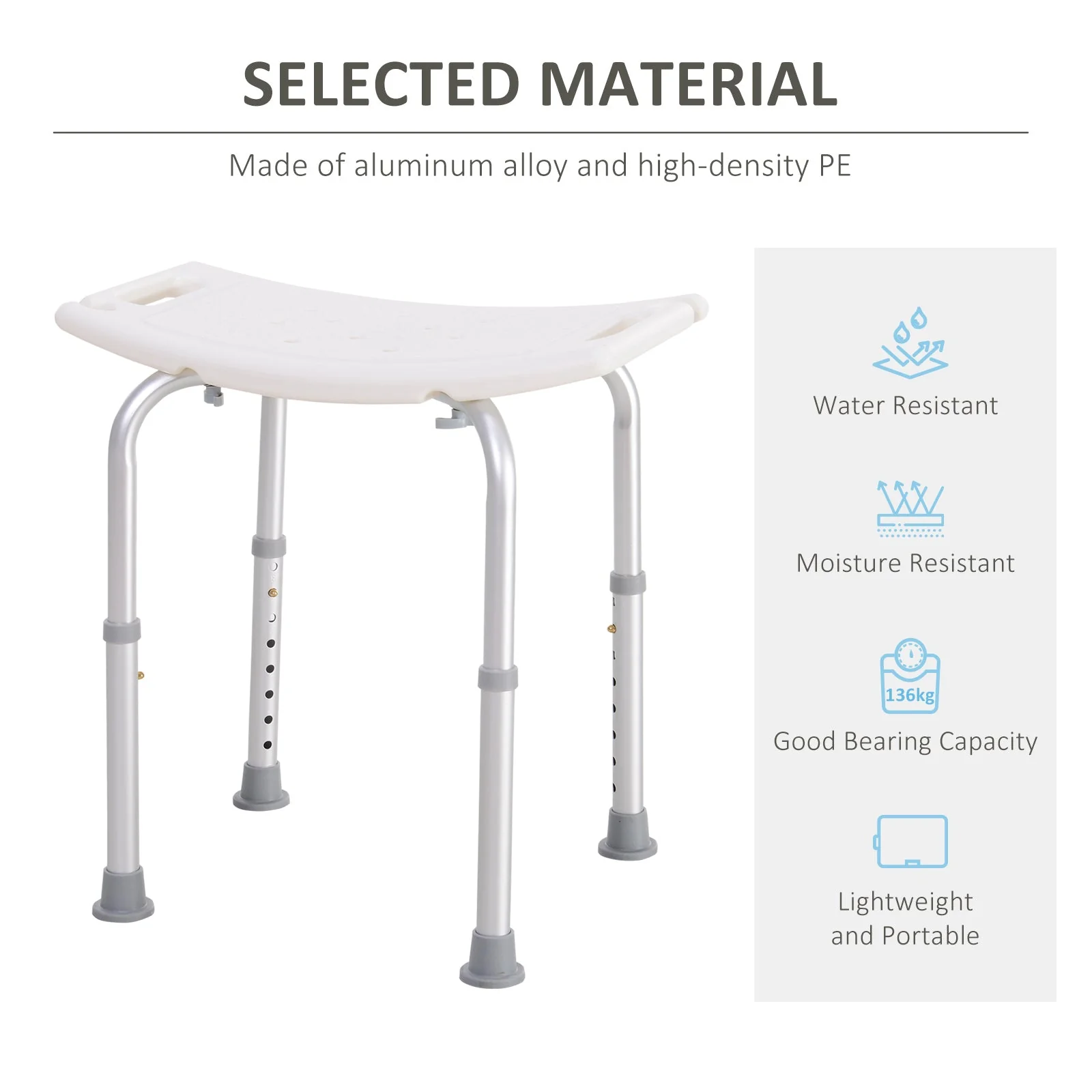 Portable Non-Slip Bathroom Stool – White - Image 6