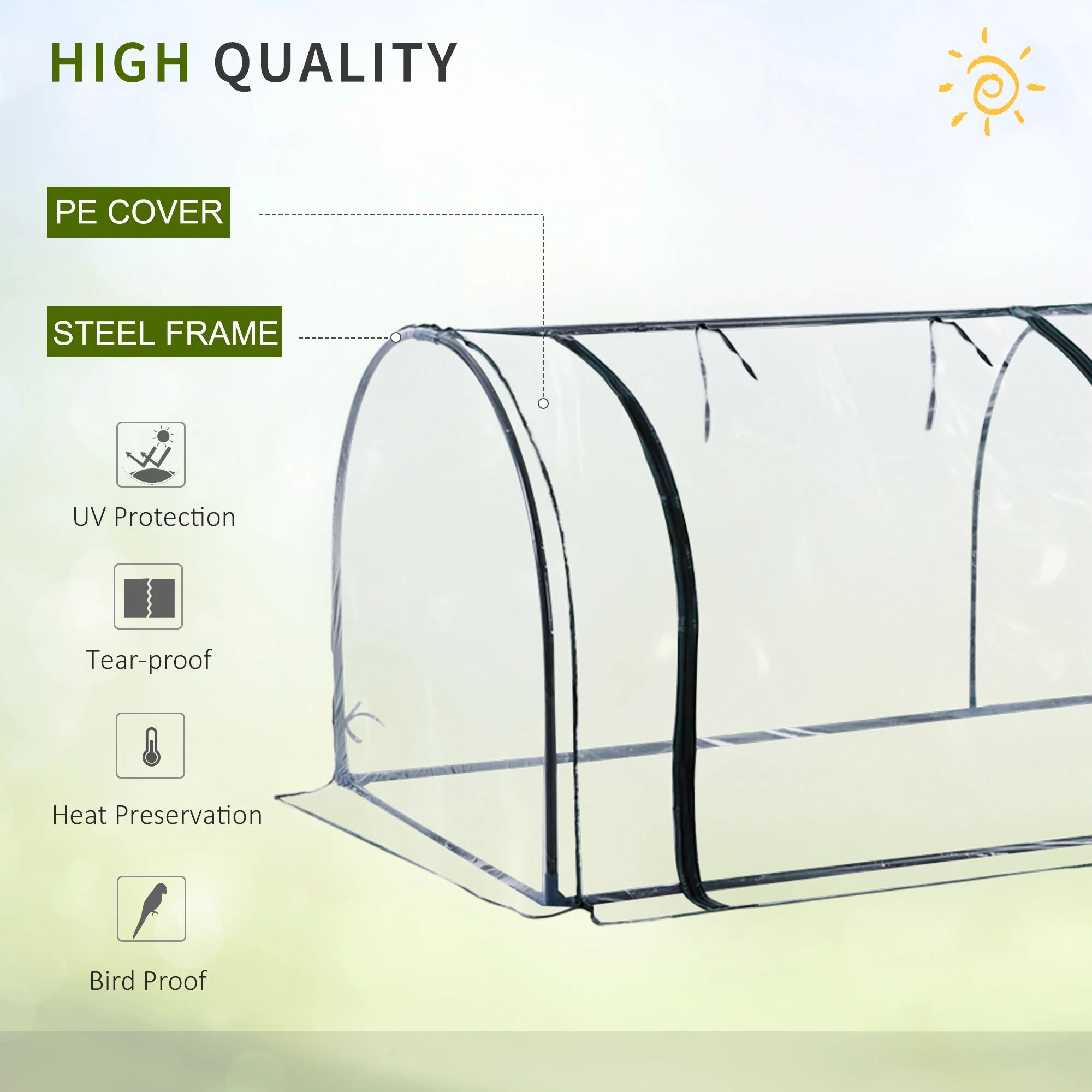 Portable Steel Frame Mini Greenhouse - Image 4