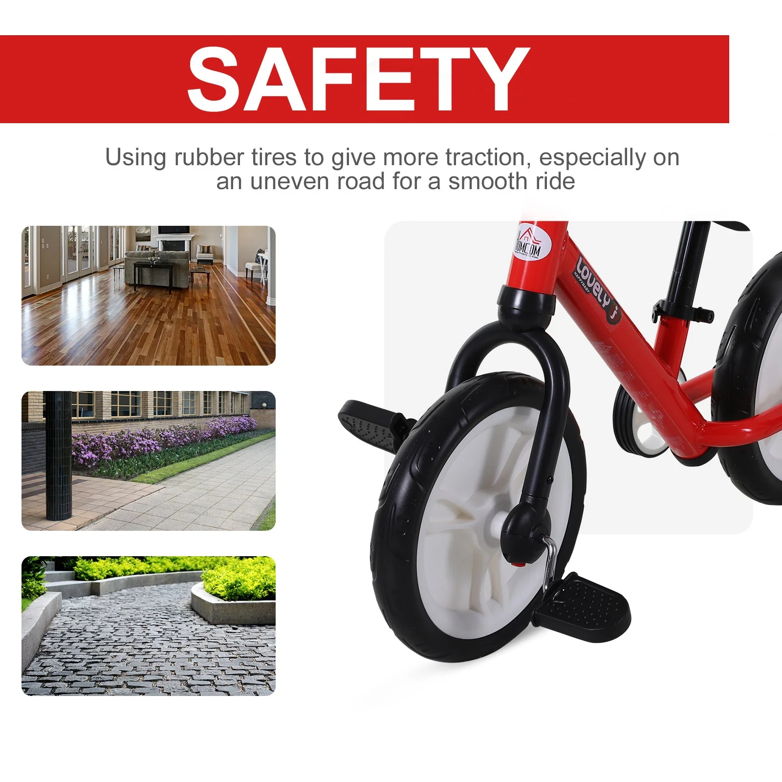 PP Toddlers Removable Stabiliser Balance Bike Red - Image 8
