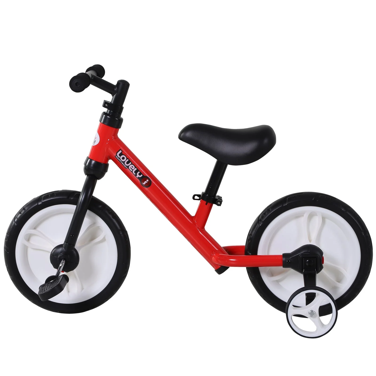 PP Toddlers Removable Stabiliser Balance Bike Red - Image 9