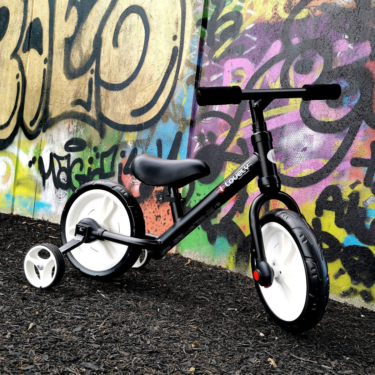 PP Toddlers Removable Stabiliser Kids Balance Bike Black - Image 3