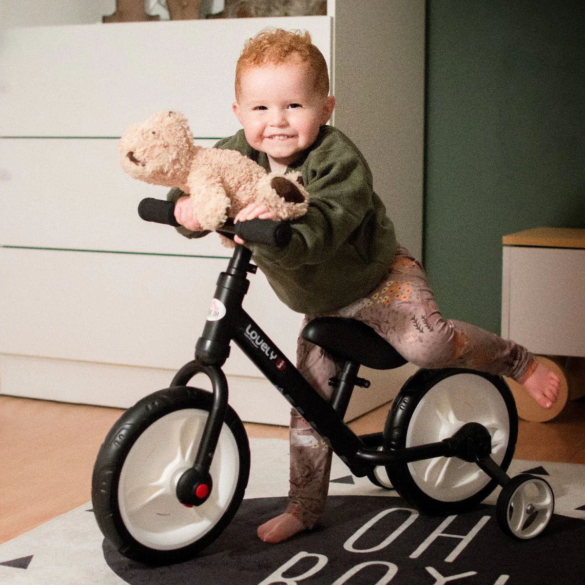 PP Toddlers Removable Stabiliser Kids Balance Bike Black - Image 5