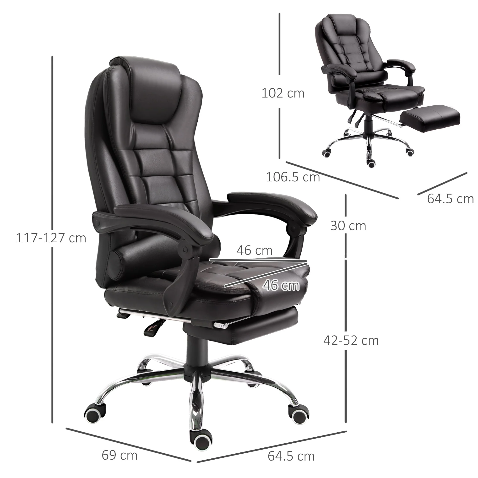 PU Leather Executive Office Chair - Image 3