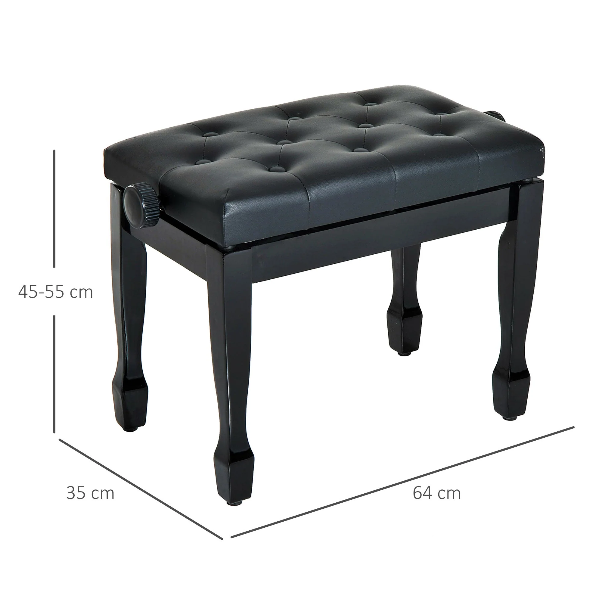 PU Leather Upholstered Piano Stool - Image 3
