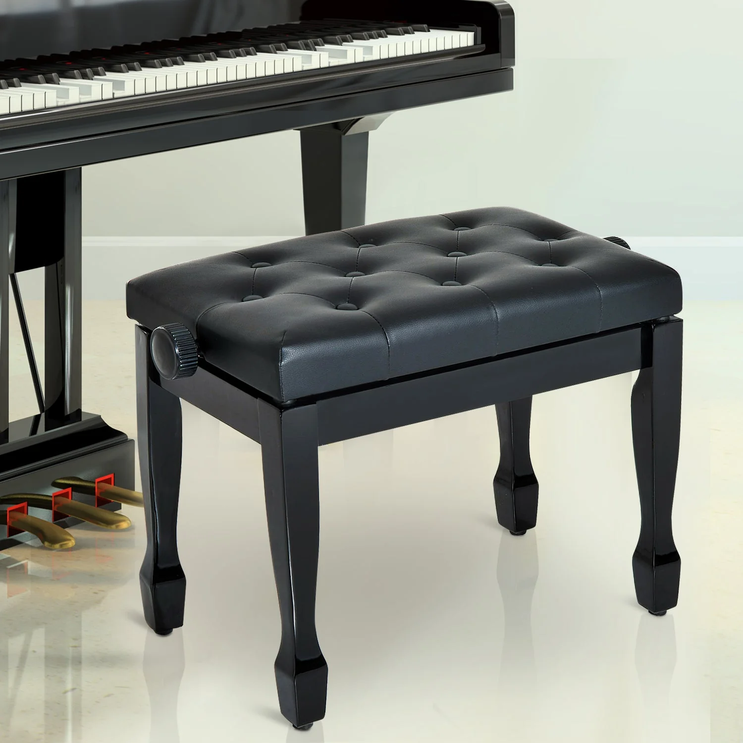 PU Leather Upholstered Piano Stool - Image 6