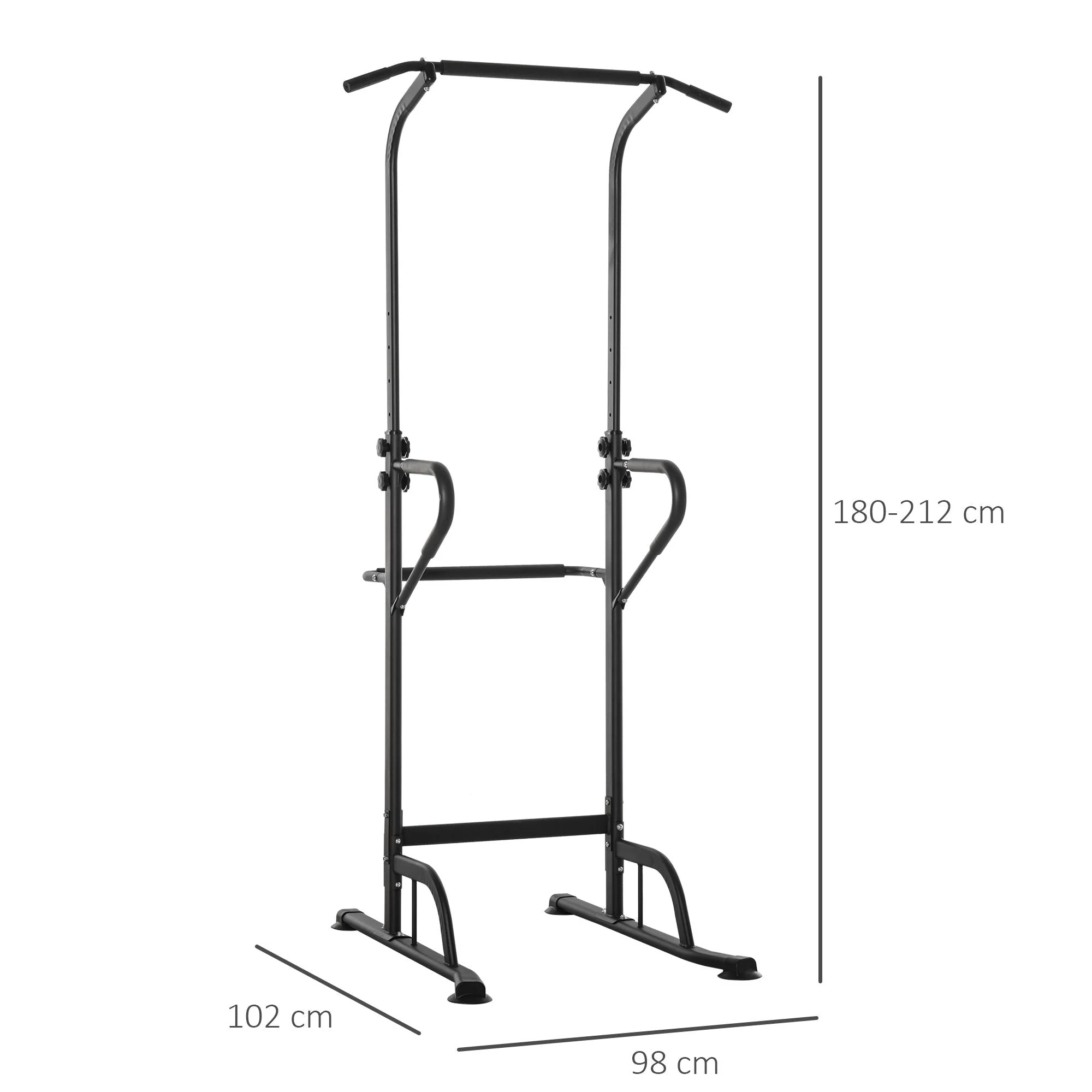 Pull Up Bar Multi-Function Height Adjustable Power Tower Dip Station Equipment - Image 3