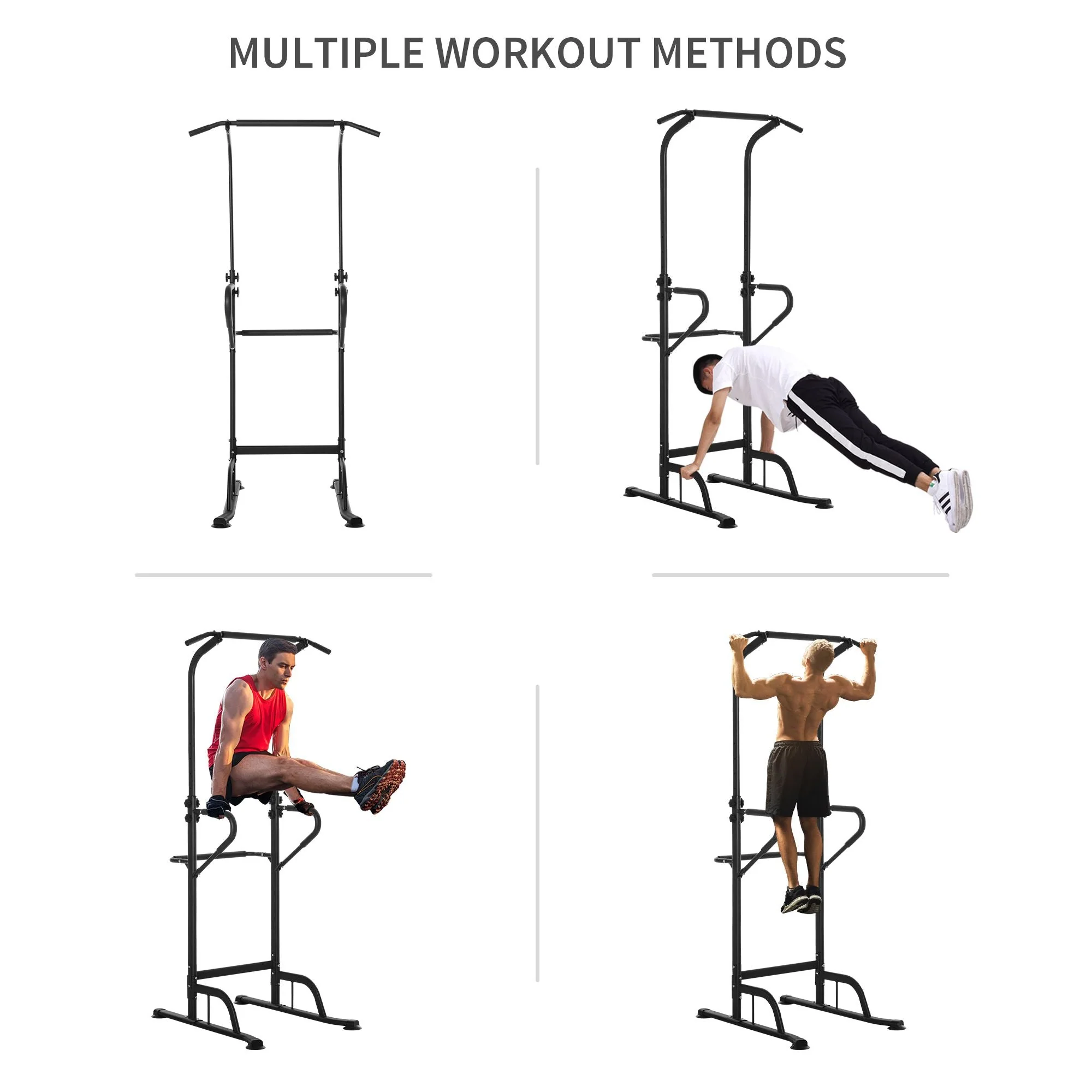 Pull Up Bar Multi-Function Height Adjustable Power Tower Dip Station Equipment - Image 5