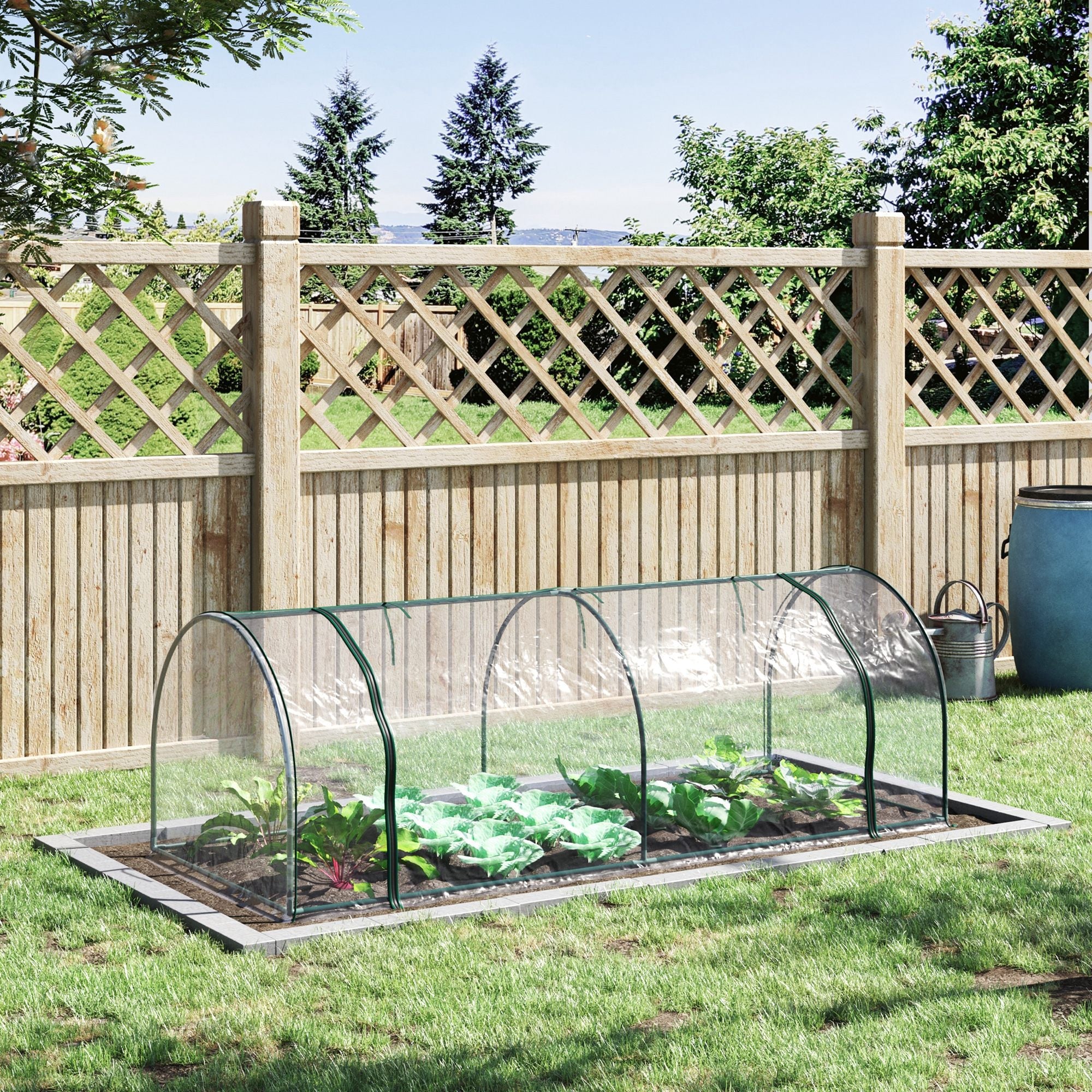 PVC Greenhouse Tunnel Steel Frame Transparent 250x100x80cm - Image 2